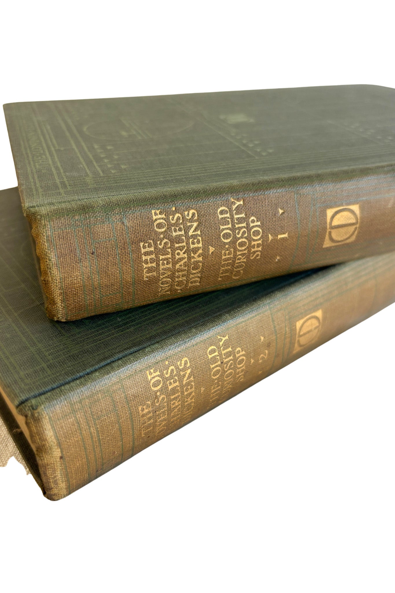 Antique copies of The Novels of Charles Dickens "The Old Curiosity Shop" Volume 1 + 2