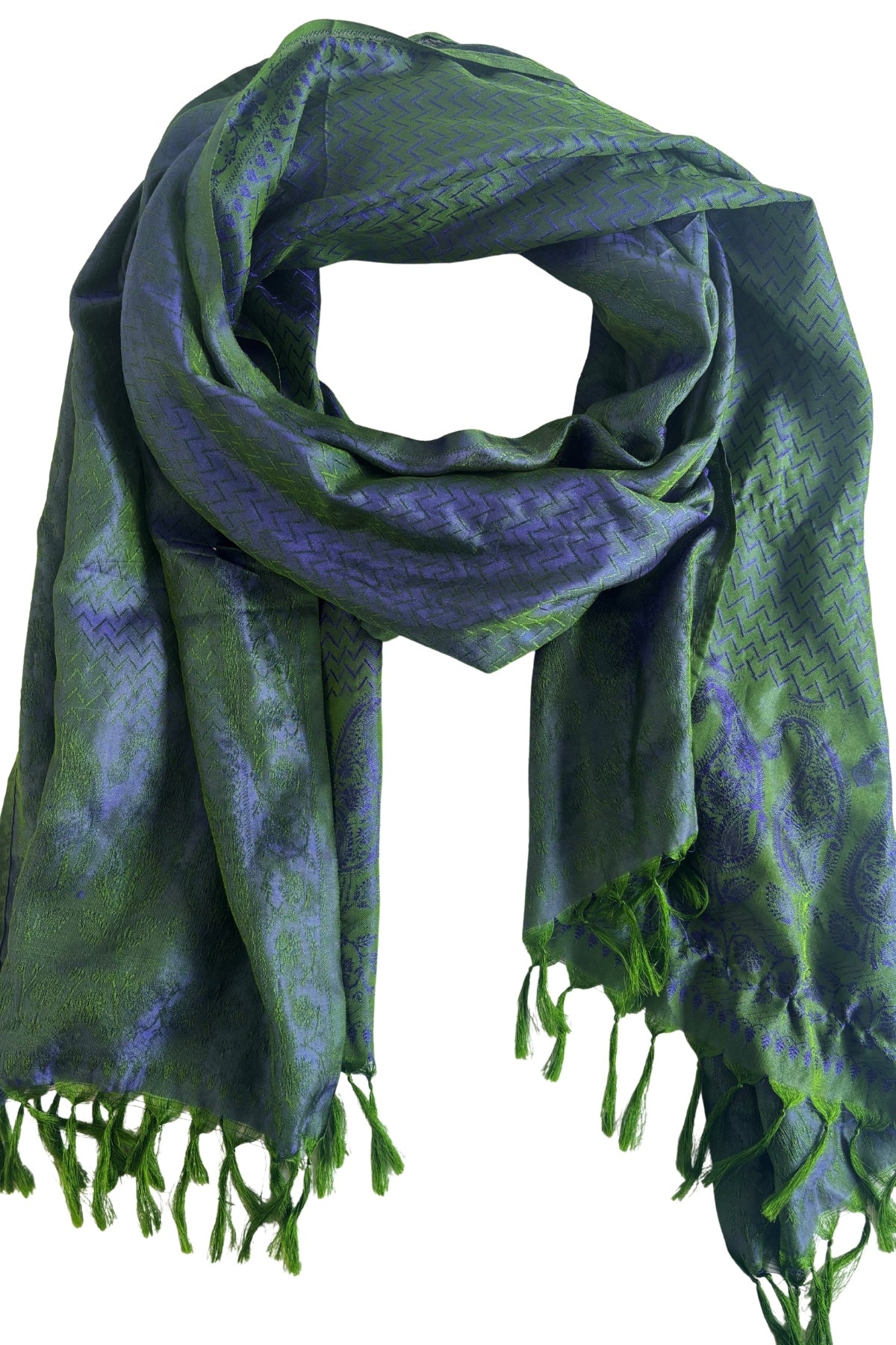 Blue + green changeant scarf