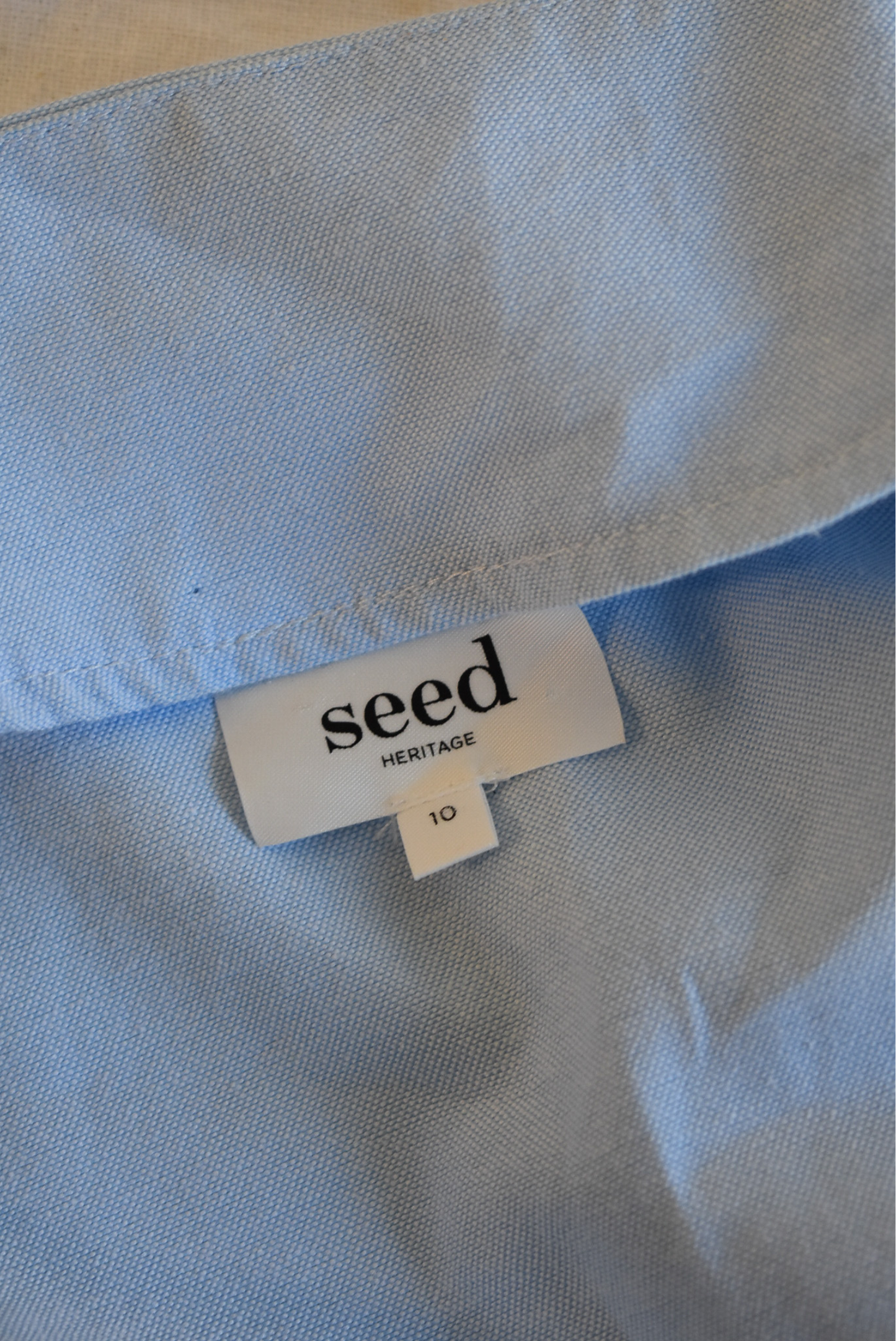 Seed Heritage baby blue wrap top, 10
