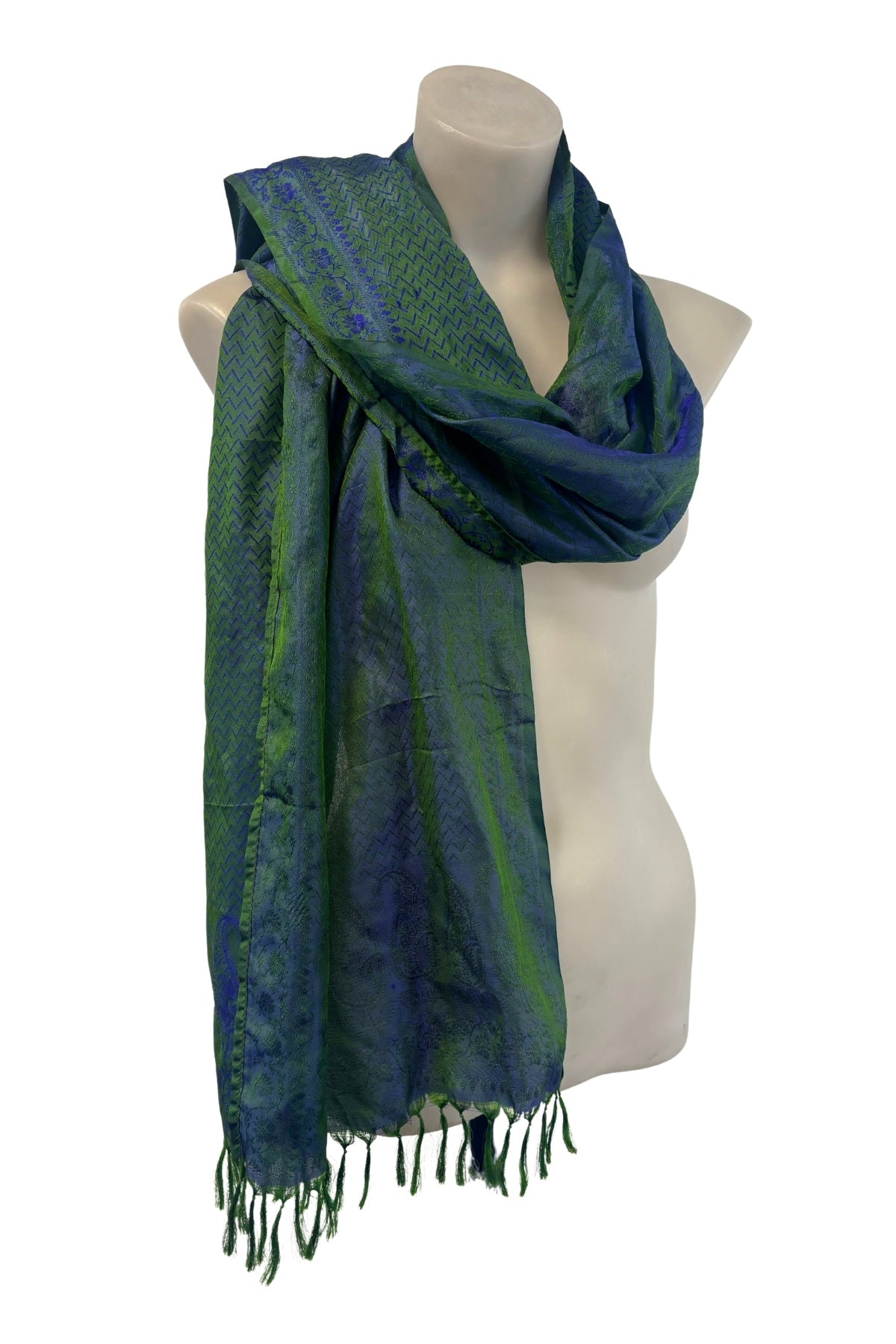Blue + green changeant scarf