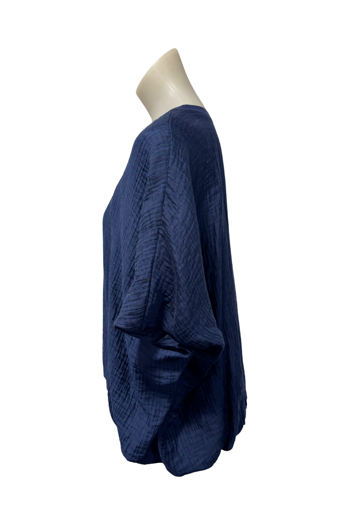 Et Alia blue ruched hem top, L