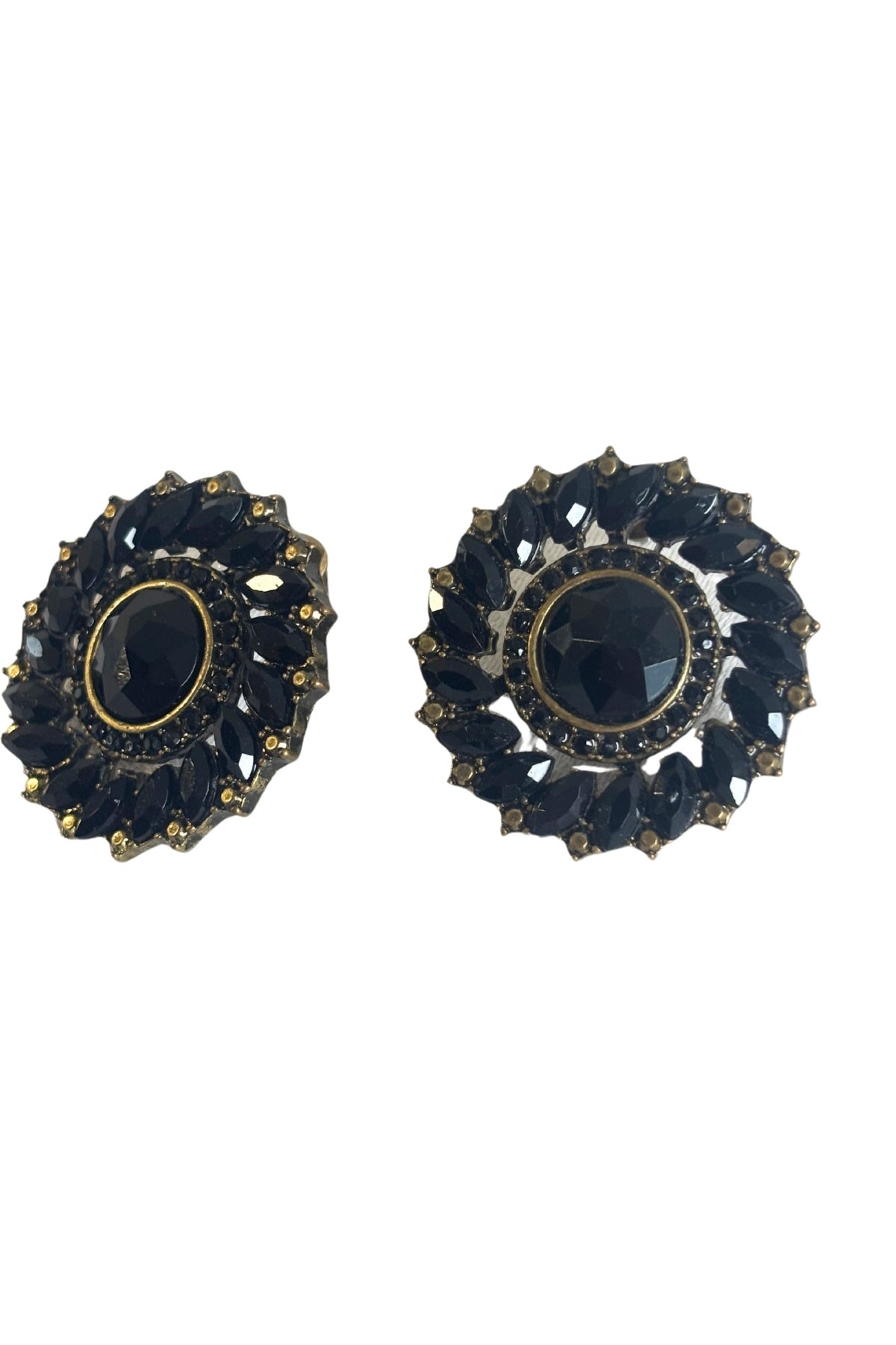 Bold black + bronze circular studs