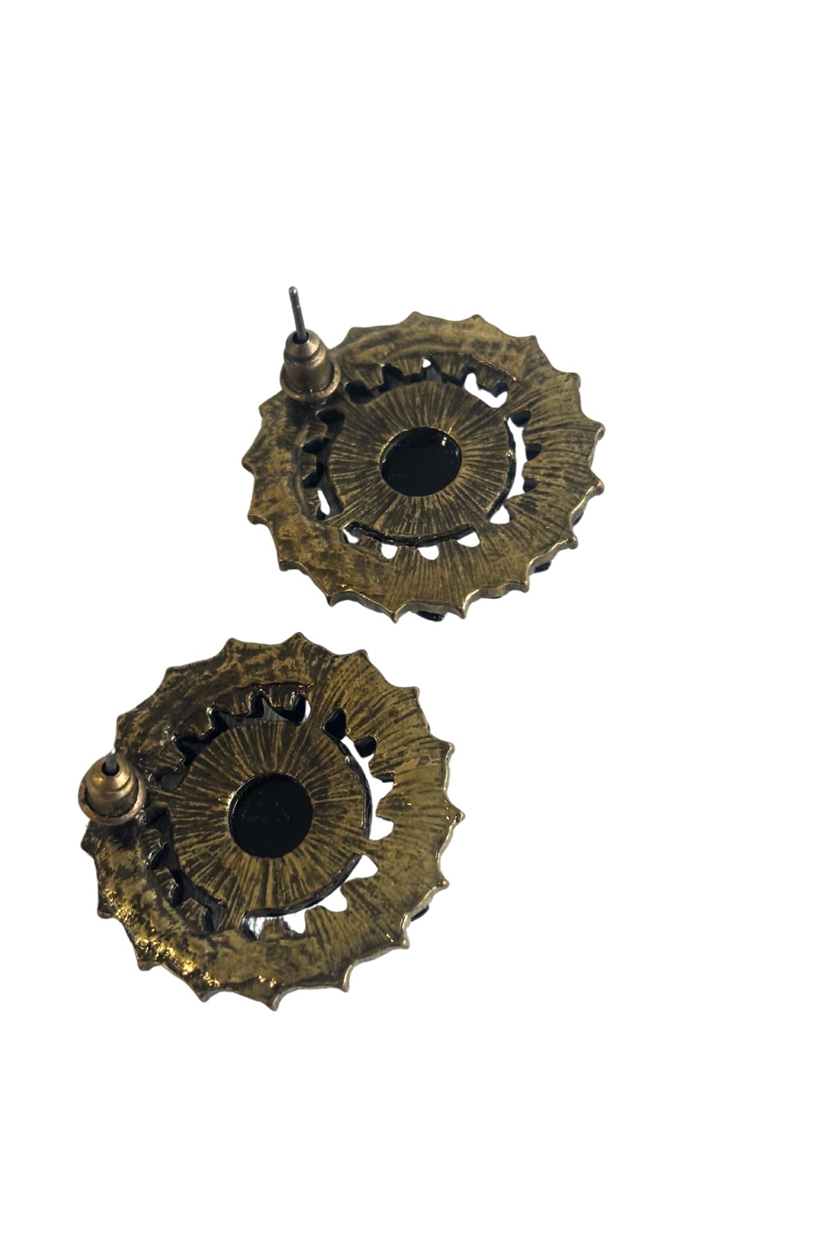 Bold black + bronze circular studs