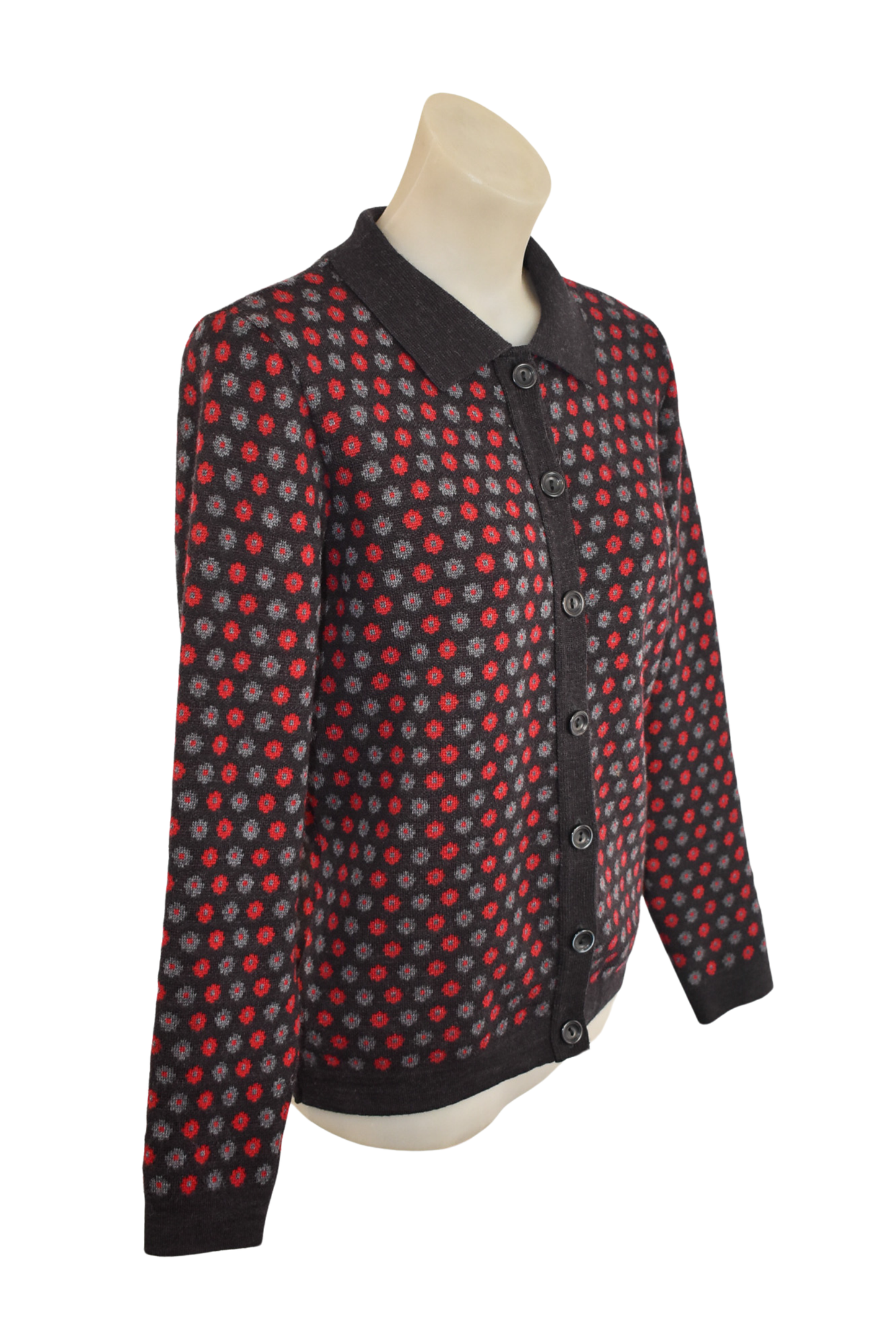 Xquisite NZ made patterned wool cardigan, S