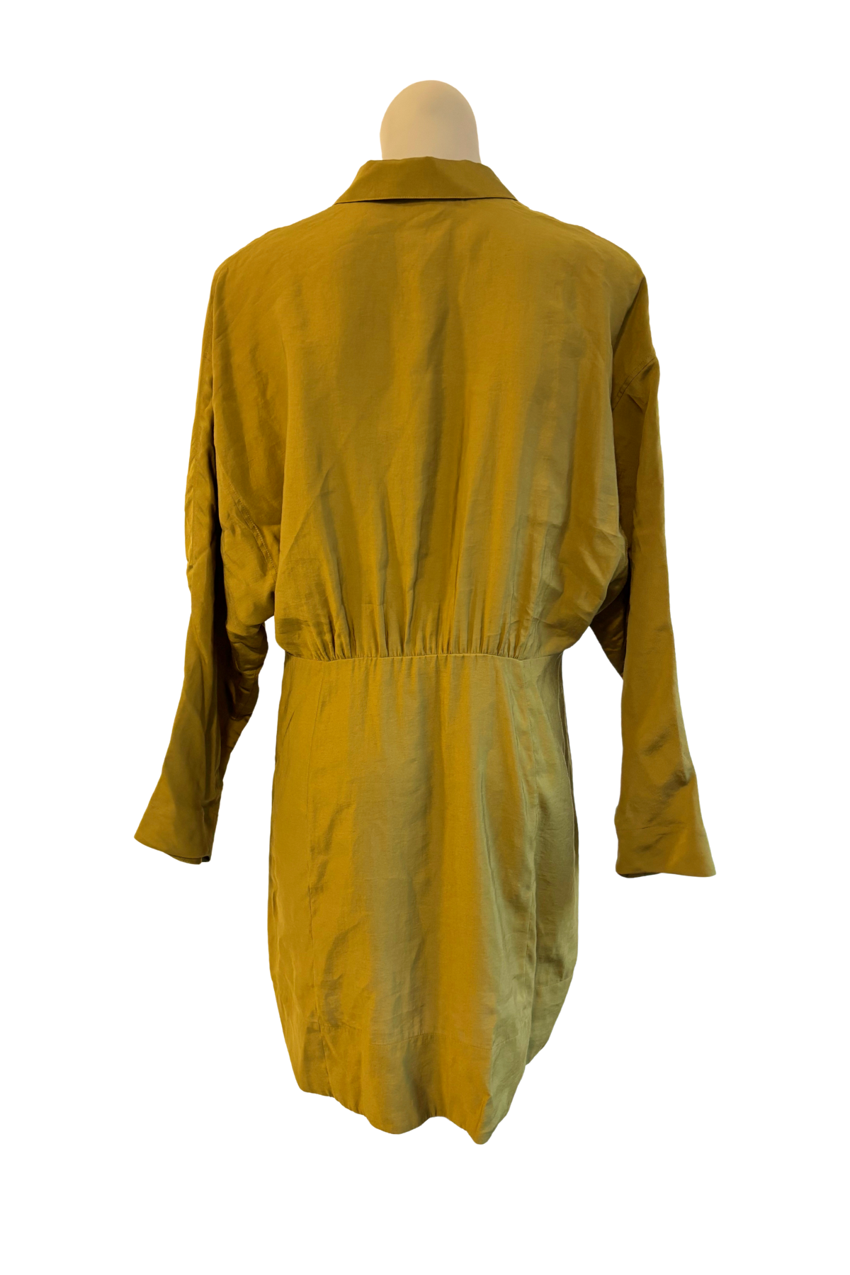 COS khaki green button up midi dress, 14