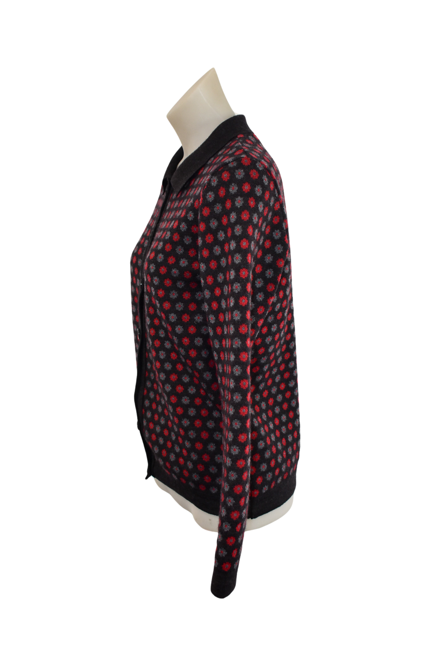 Xquisite NZ made patterned wool cardigan, S