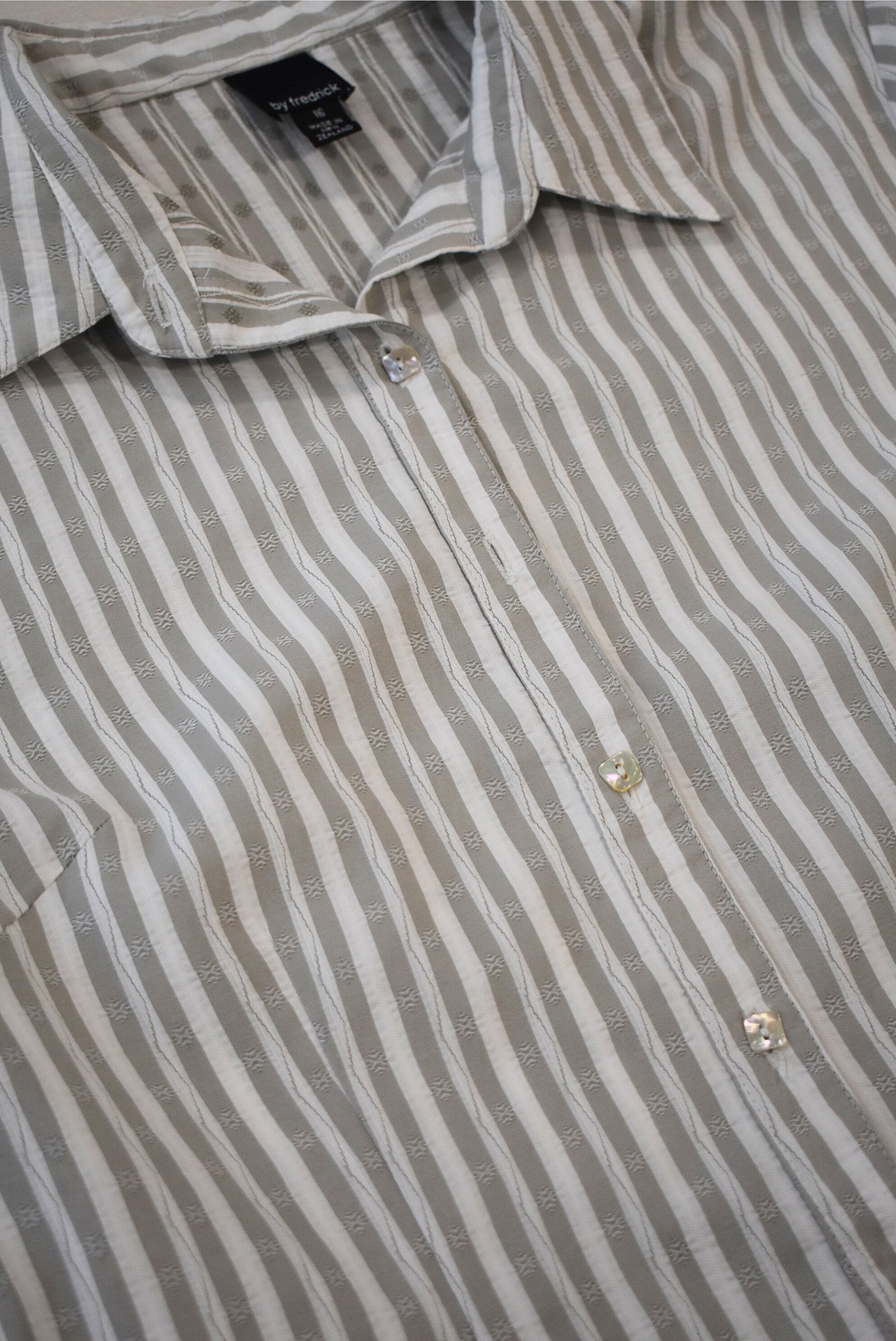 By Frederick NZ made button up blouse, 16