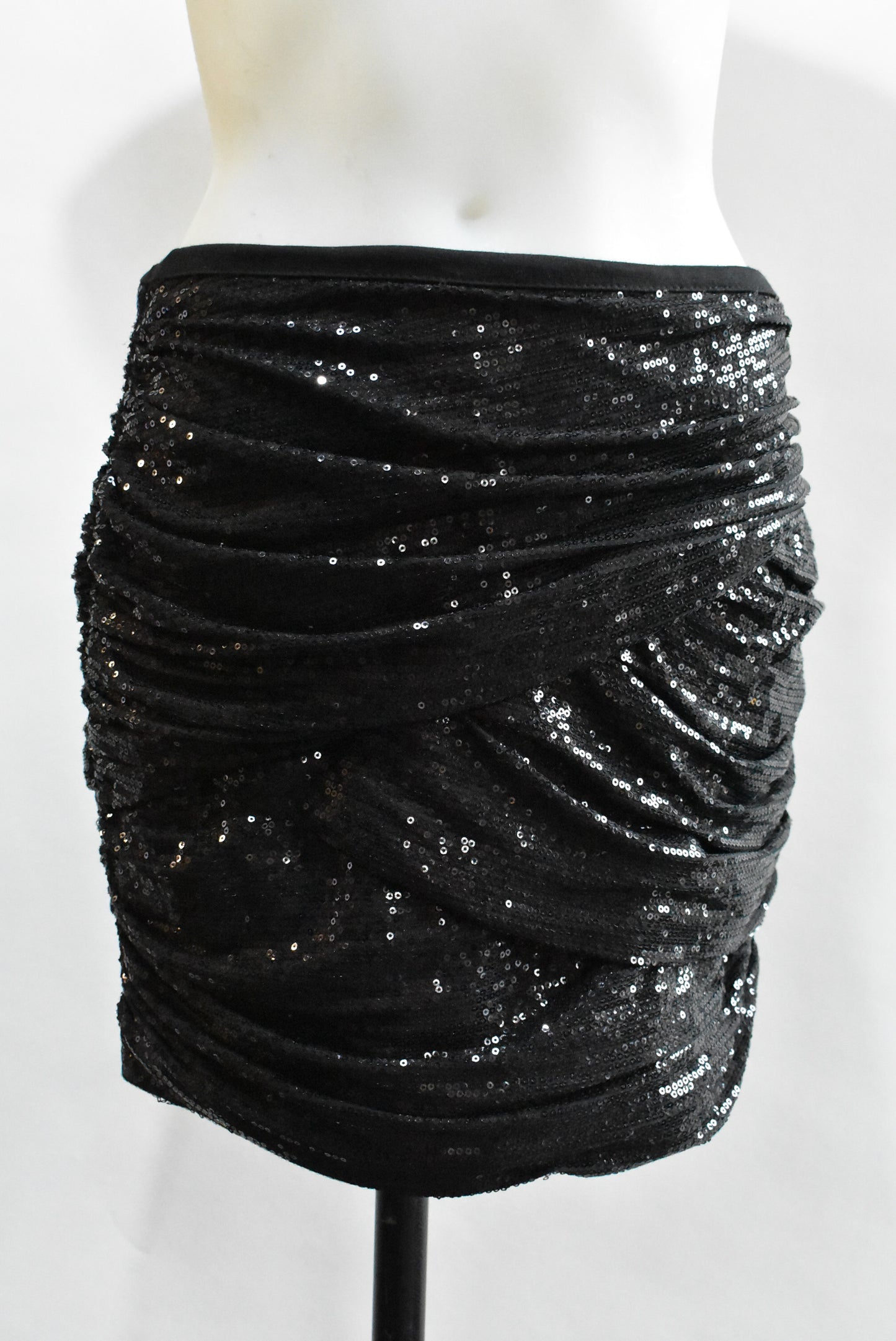 Dotti black sequin mini skirt, size 10