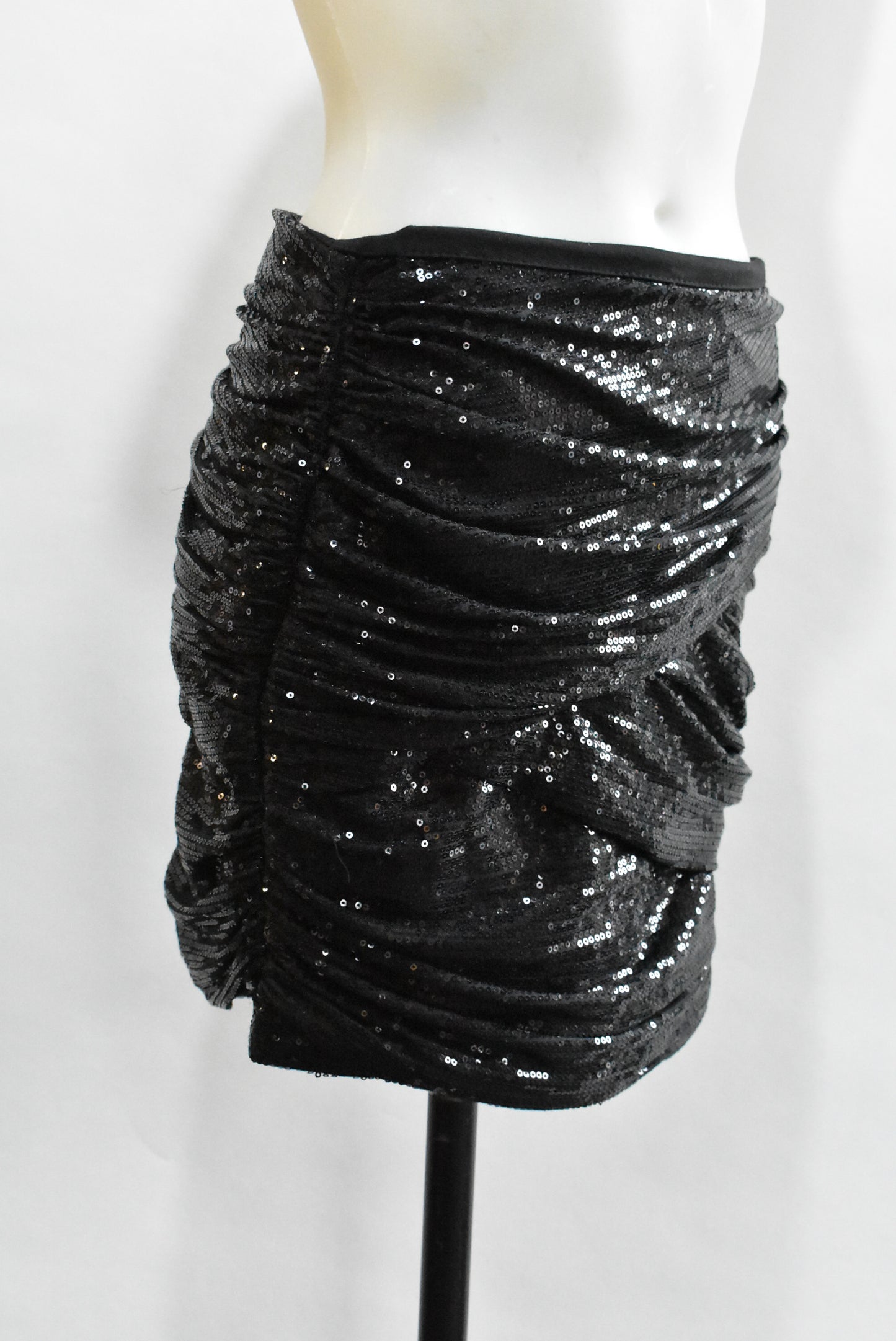 Dotti black sequin mini skirt, size 10