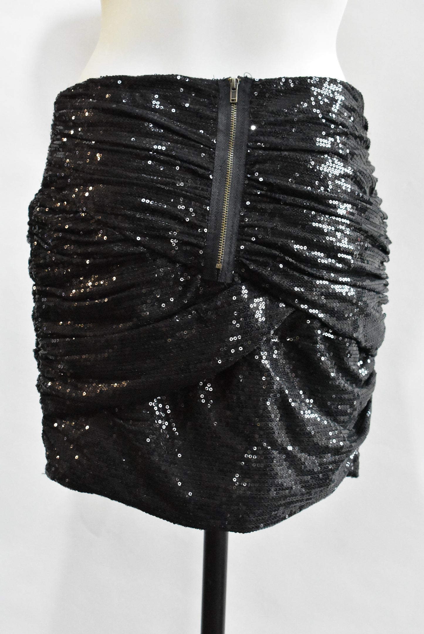 Dotti black sequin mini skirt, size 10