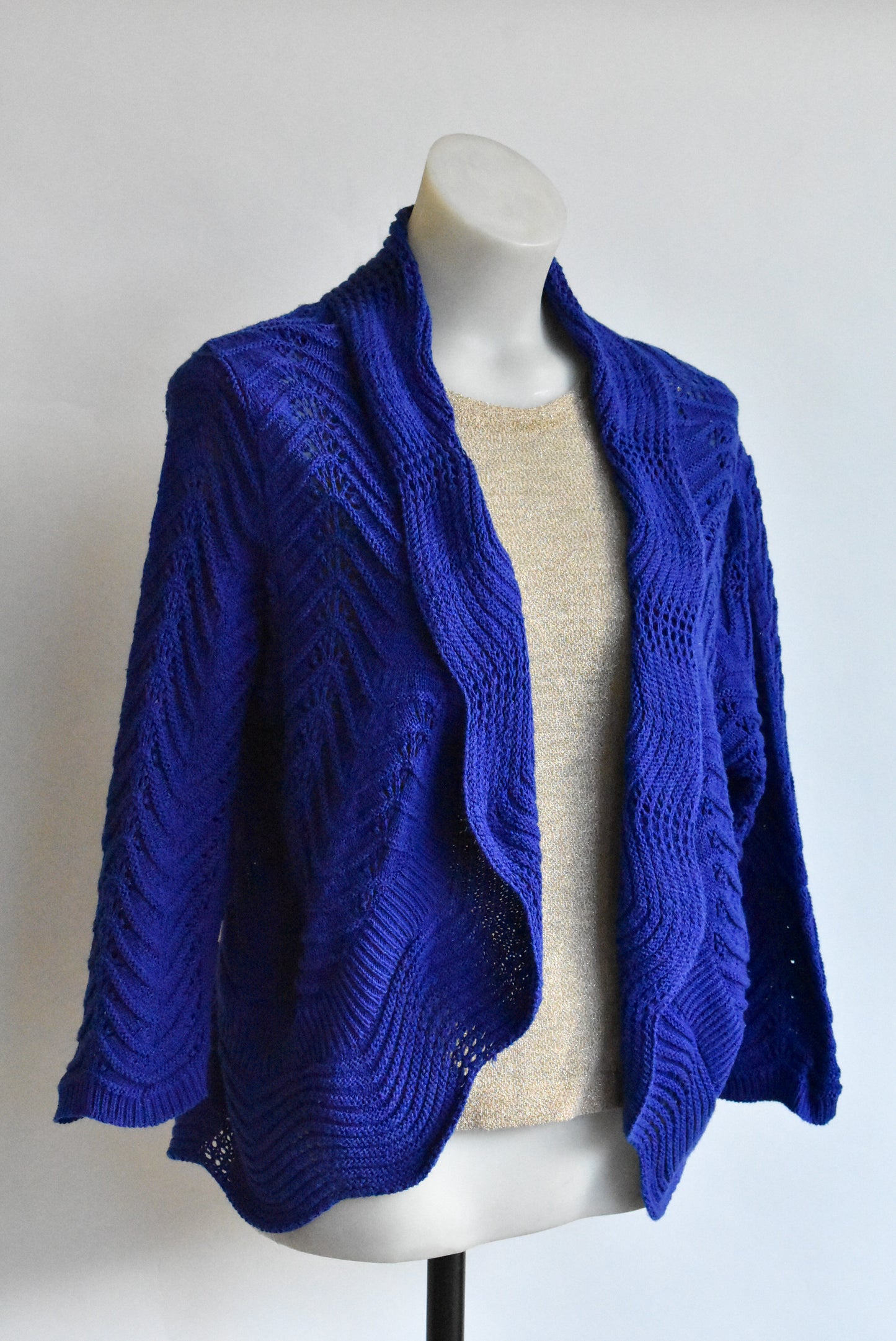 Twin Lakes lace knit cotton blend bolero, XL