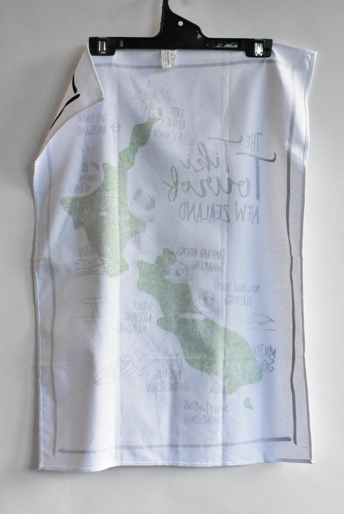 Tiki tour of NZ tea towel