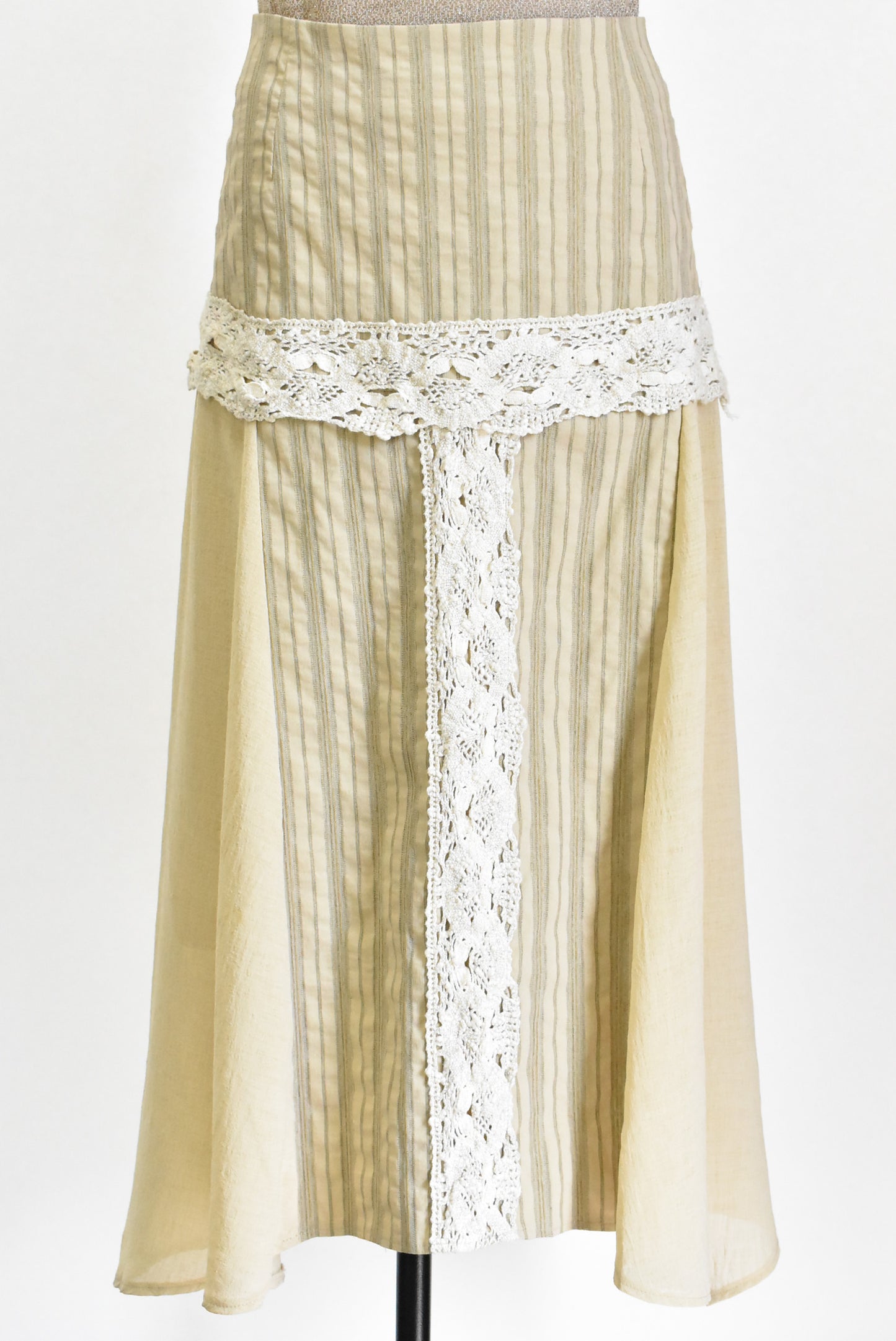 Obi lace trim midi skirt, 14