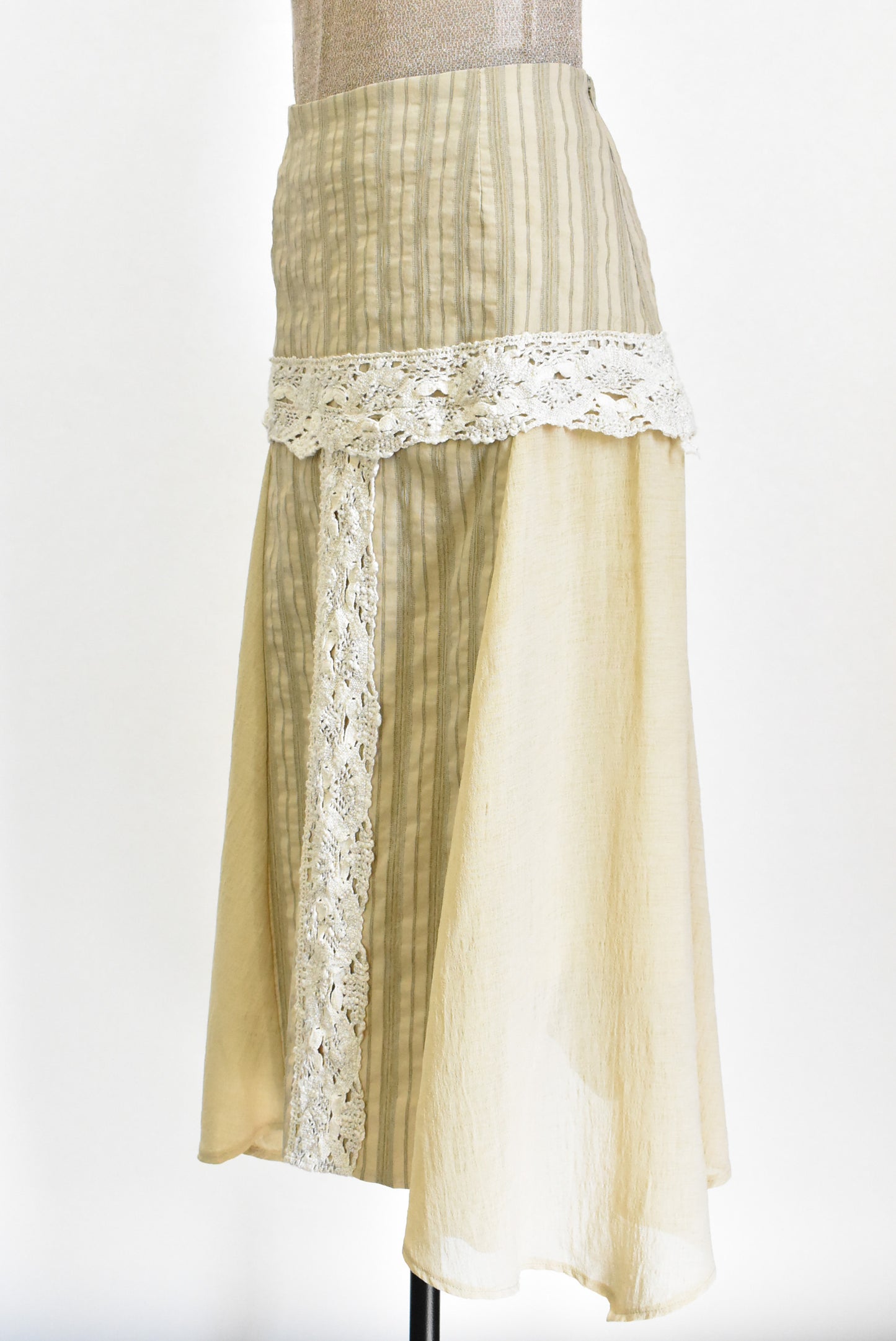 Obi lace trim midi skirt, 14
