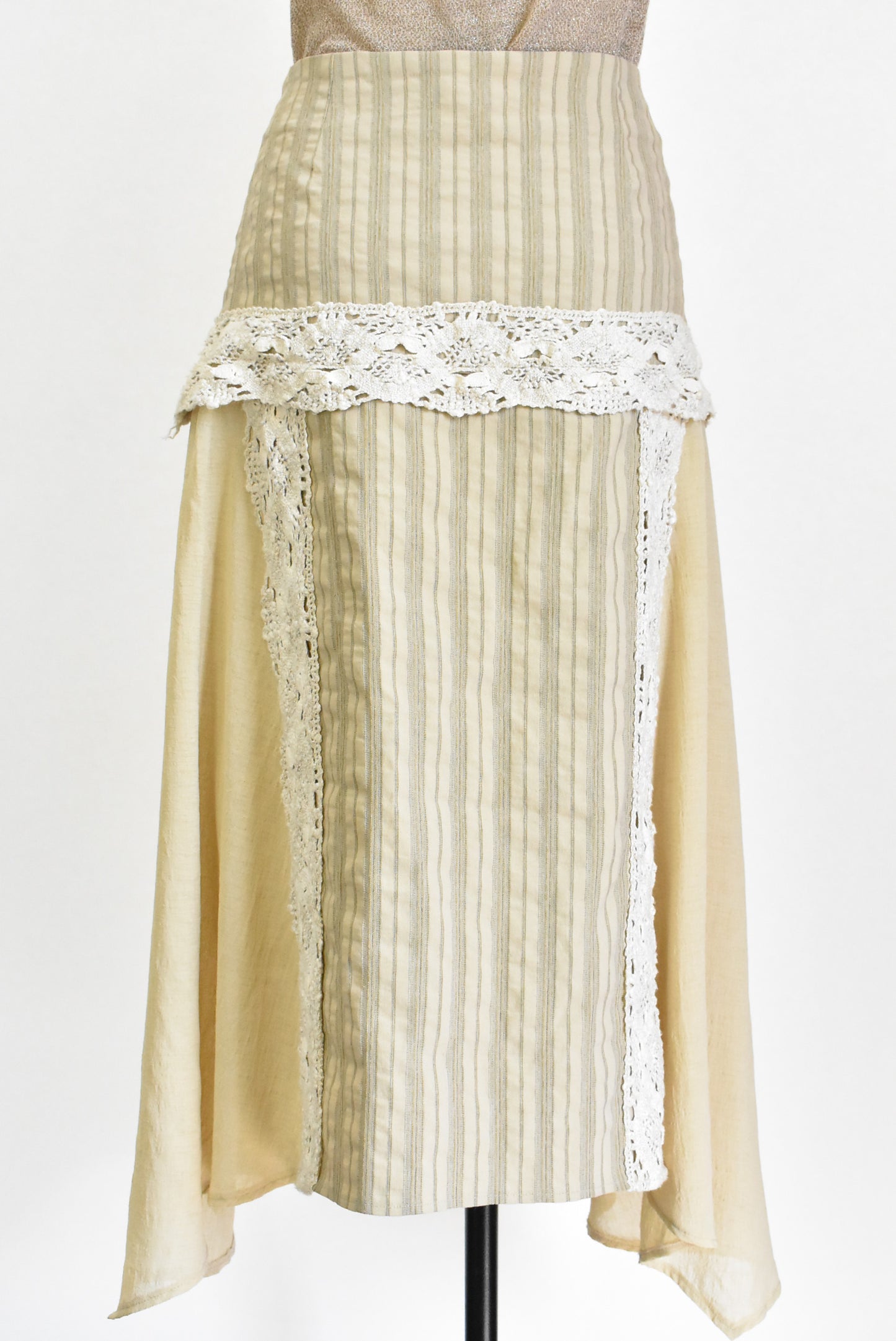 Obi lace trim midi skirt, 14