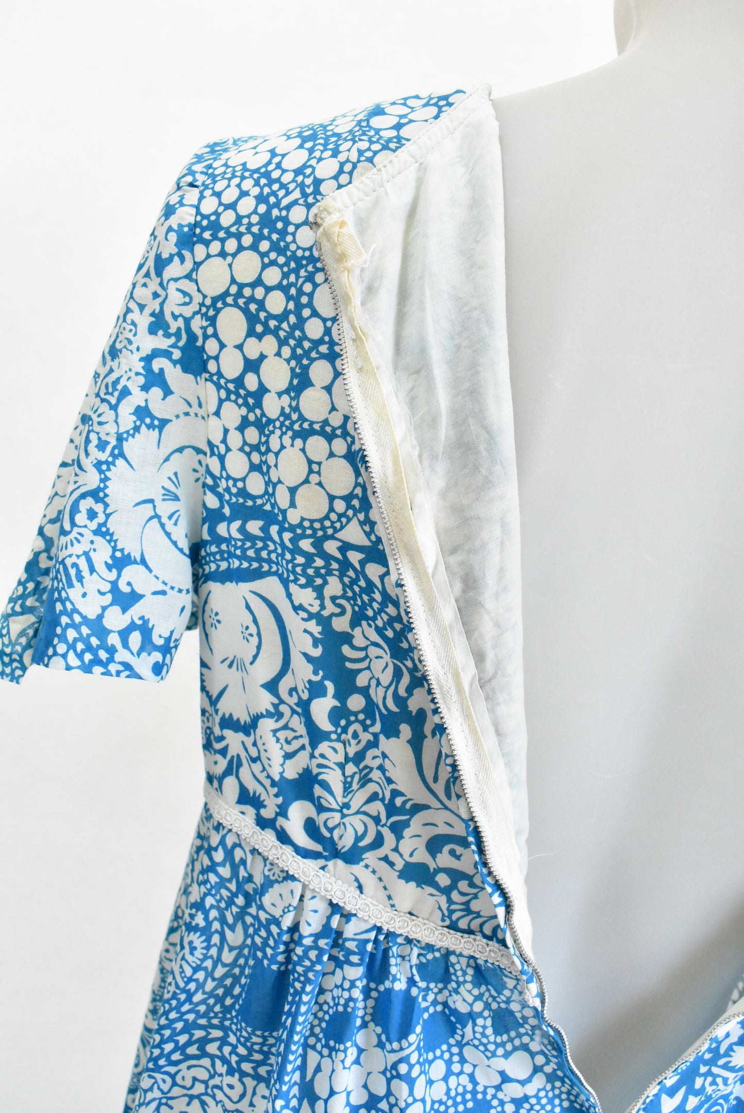 Vintage handmade blue dress, S
