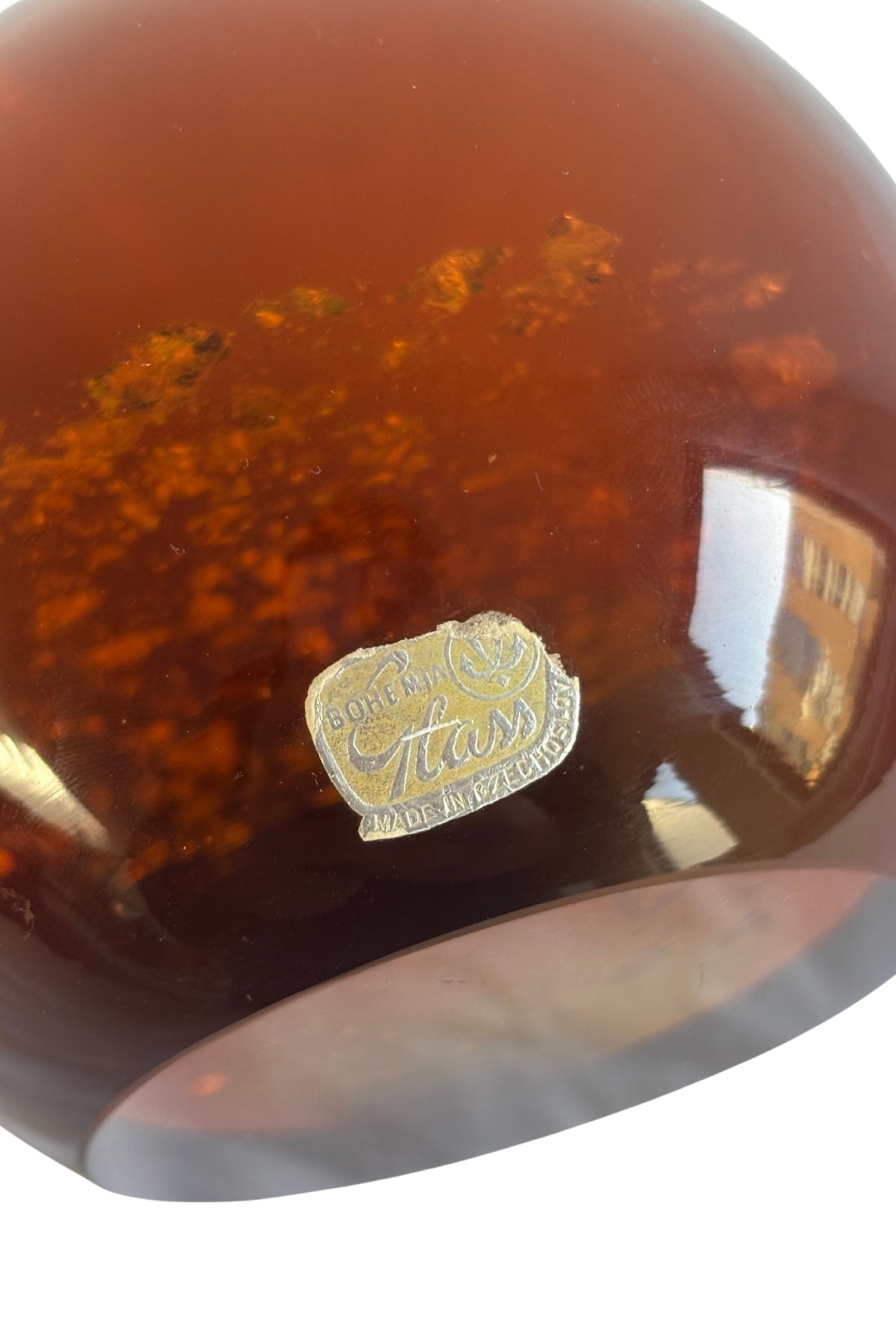 Bohemian glass orb + gold flake