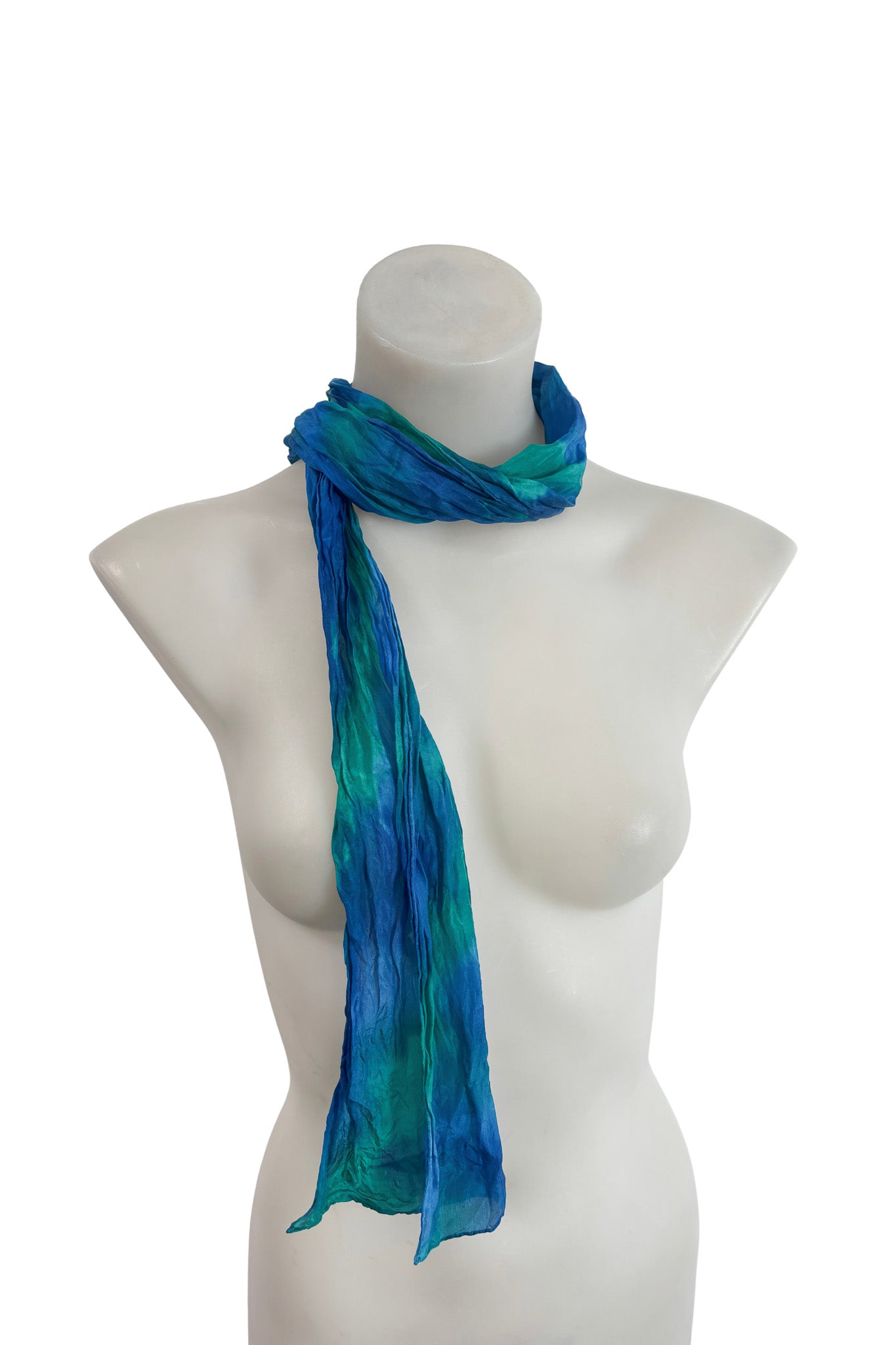 Deep ocean water colour scarf