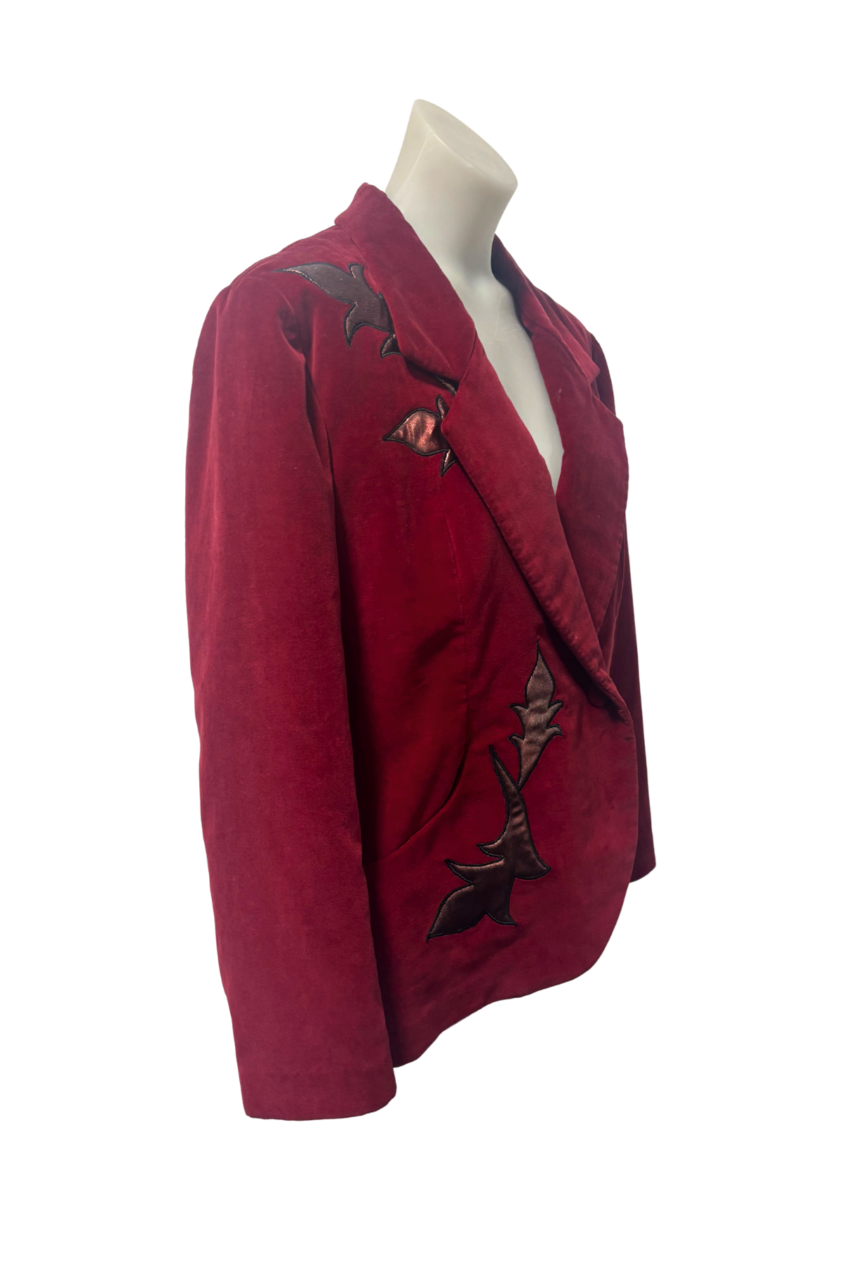 Vintage red velvet blazer, M/L