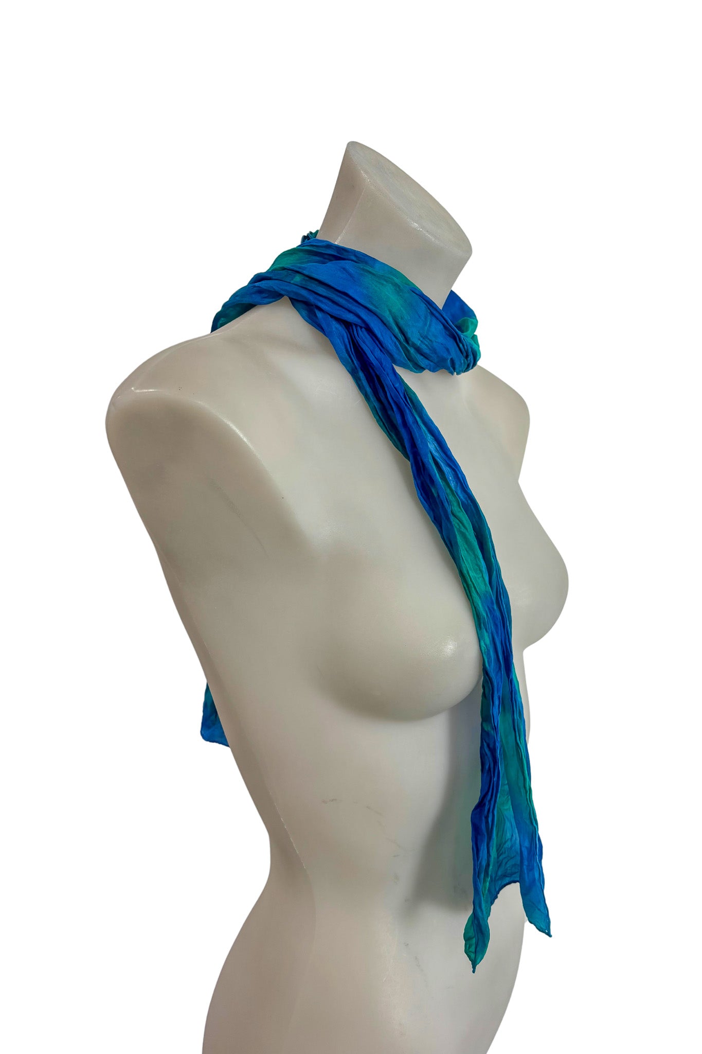 Deep ocean water colour scarf