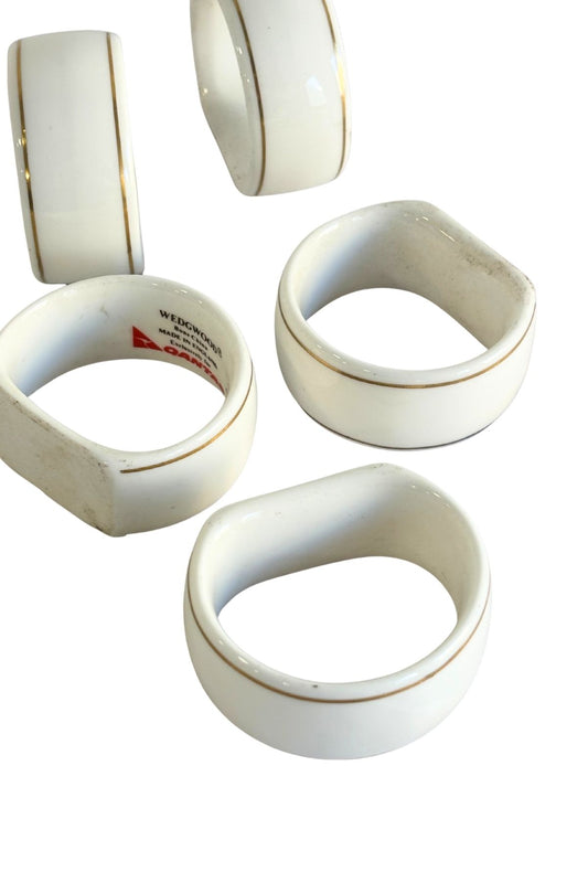 Wedgewood Bone China UK made Qantas napkin rings x5