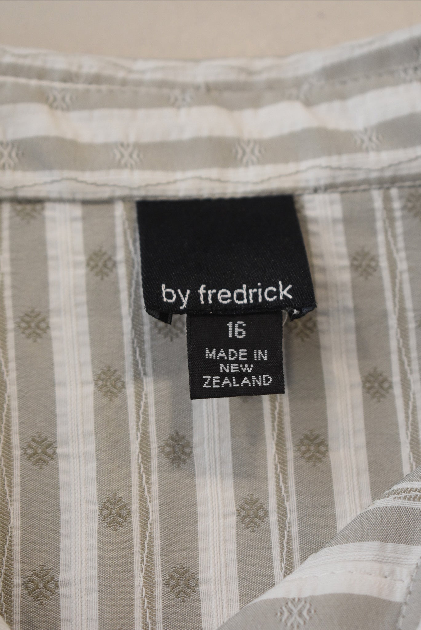 By Frederick NZ made button up blouse, 16