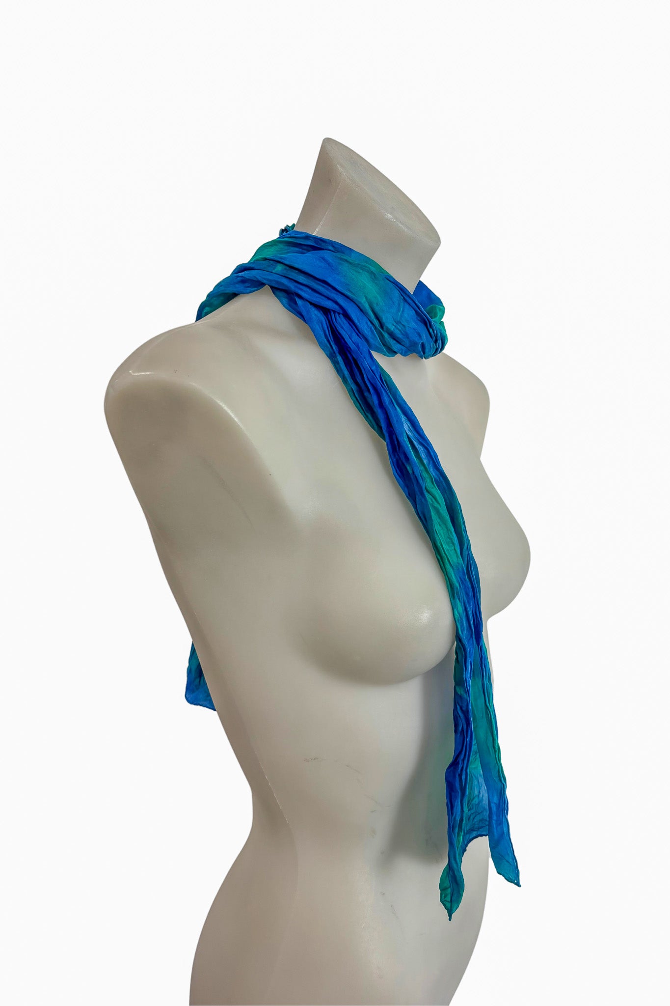 Deep ocean water colour scarf