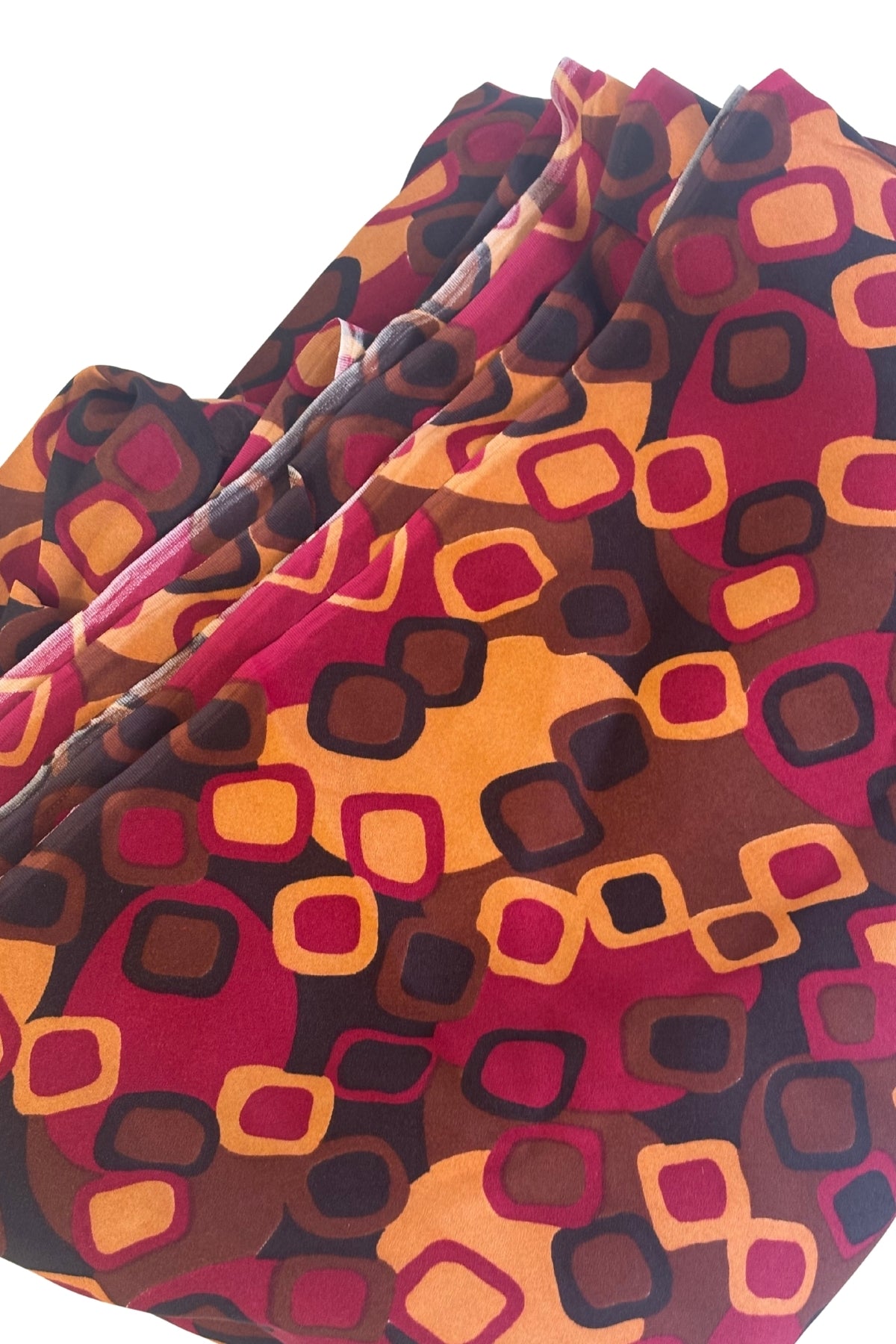 Retro bold design red + brown fabric