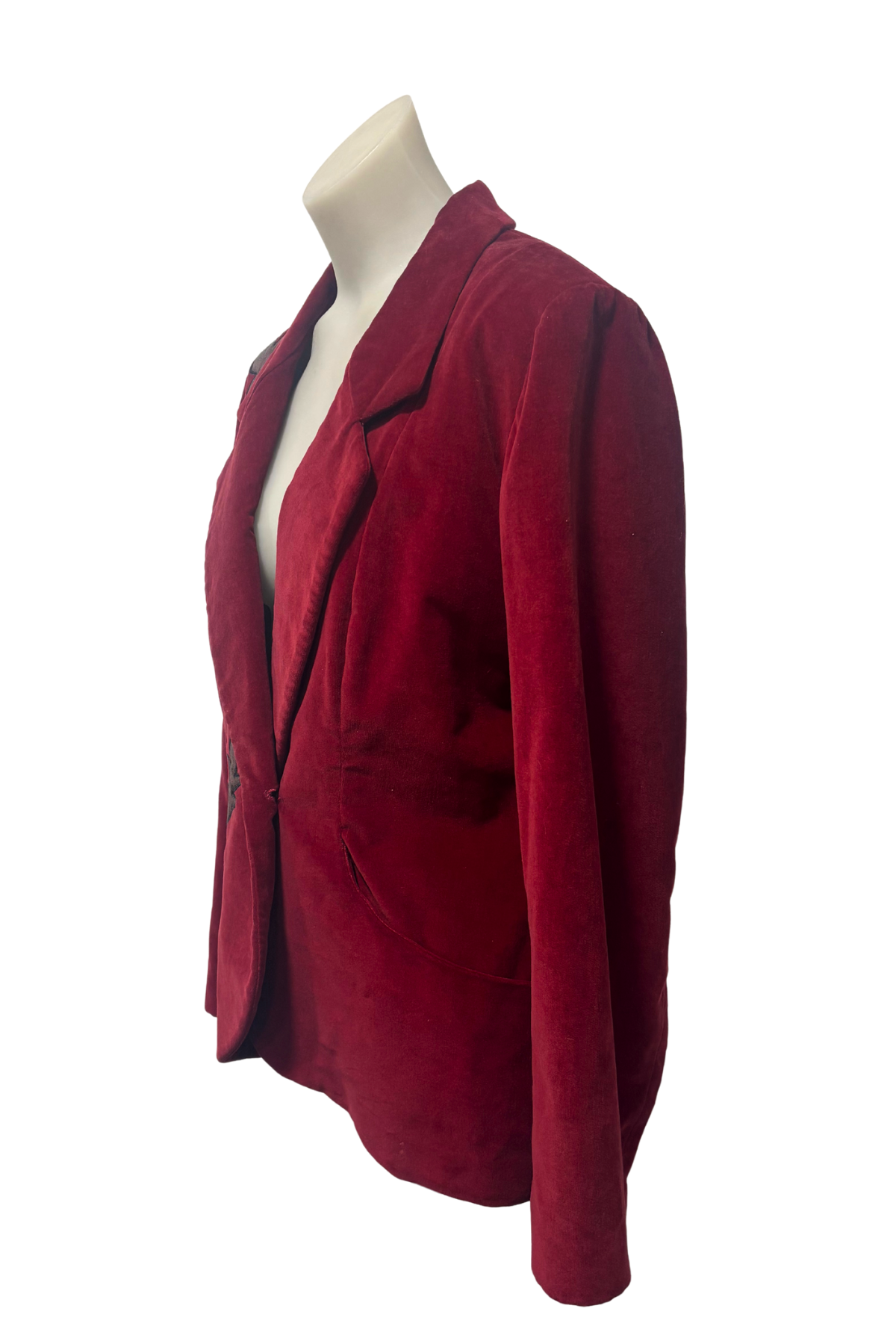 Vintage red velvet blazer, M/L