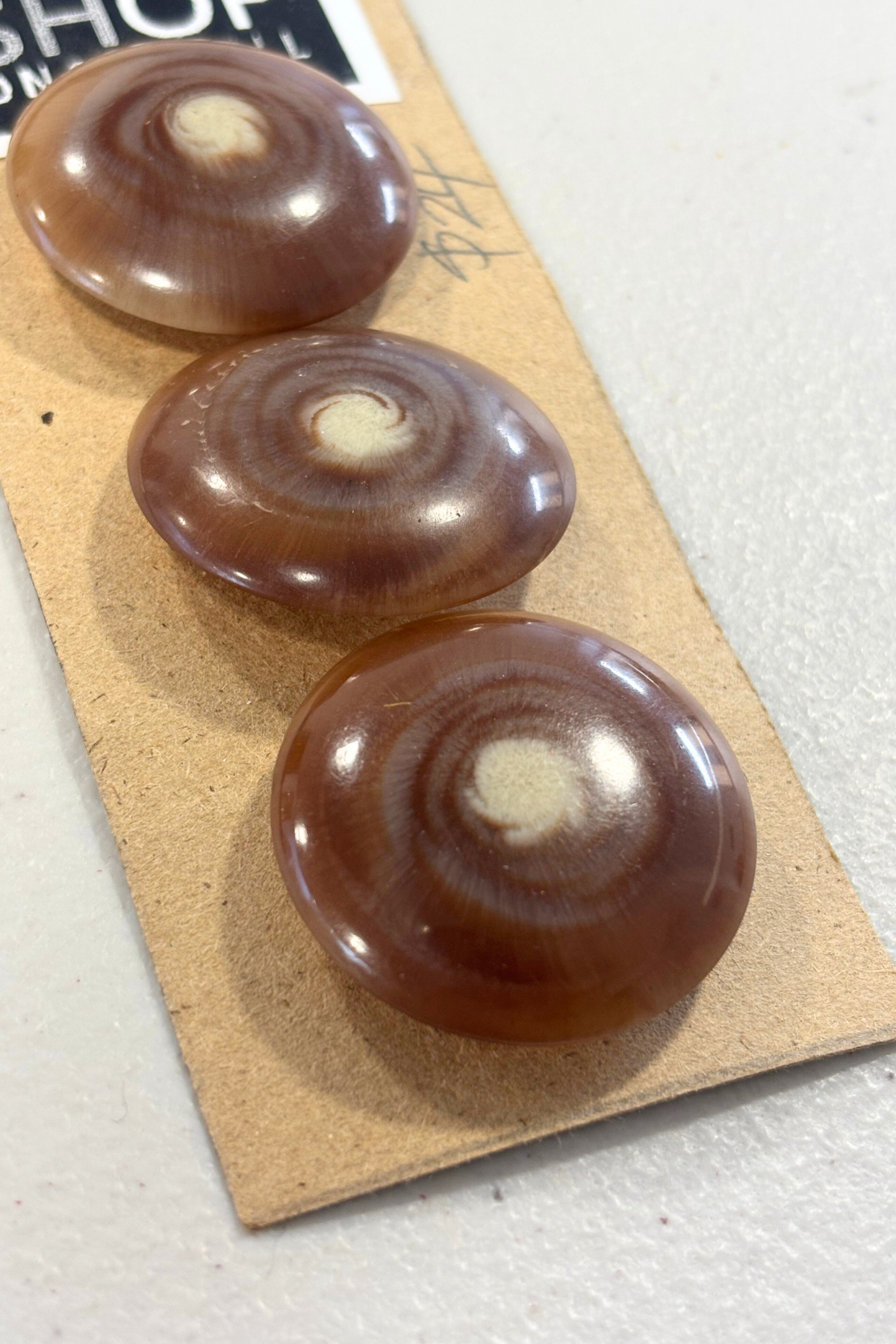 Large mocha vintage buttons