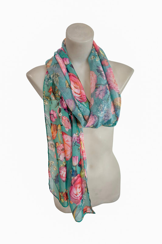 Beautiful spring flowers scarf
