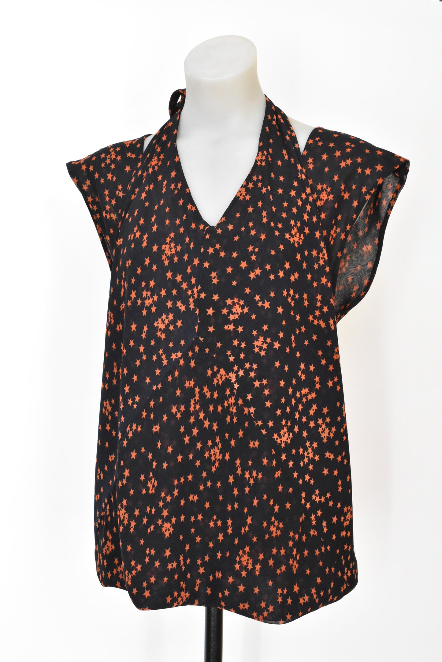 World Famous sheer star print top, M