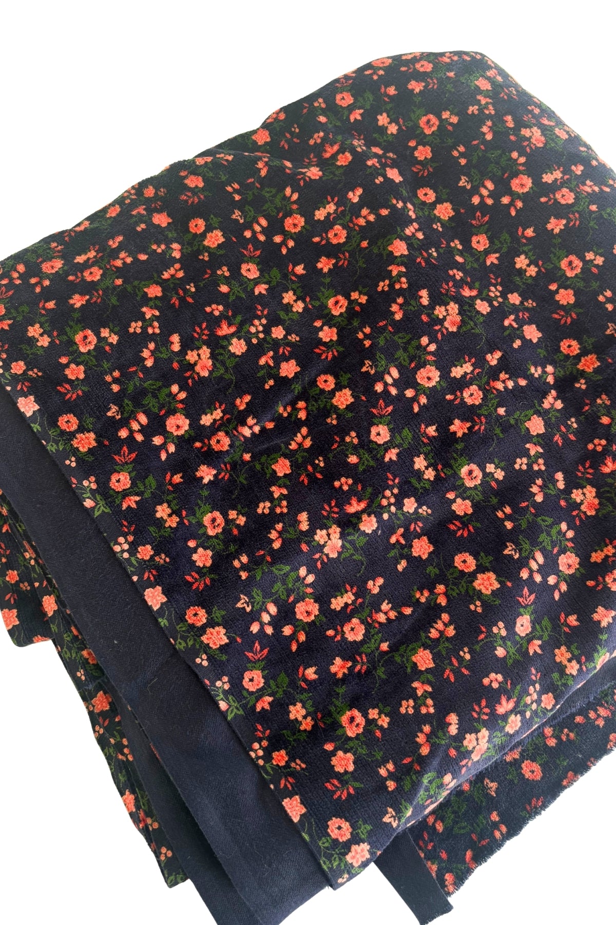 Salmon pink floral corduroy fabric .9m x 5m