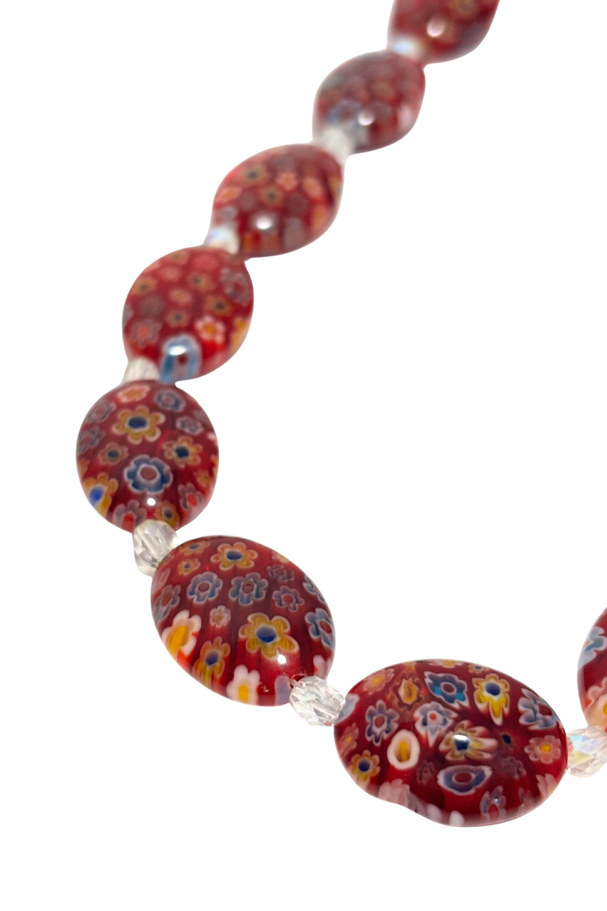 Italian glass bead 925 silver clasp necklace