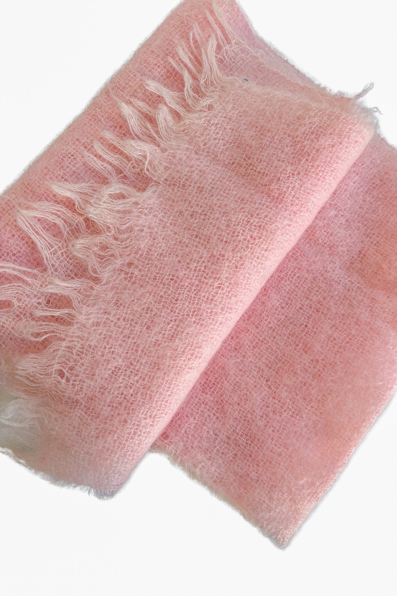 Vintage baby pink wool scarf