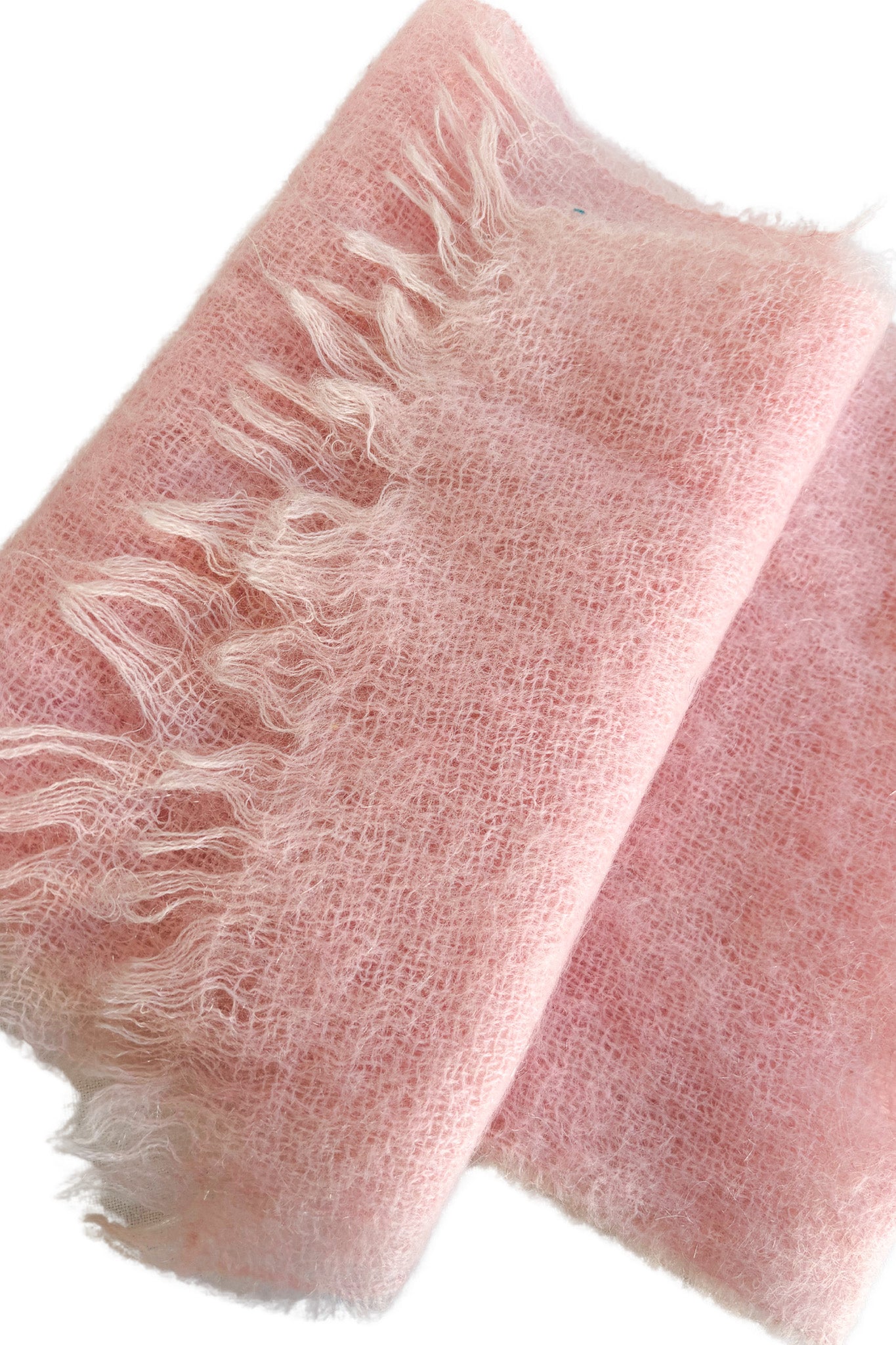 Vintage baby pink wool scarf