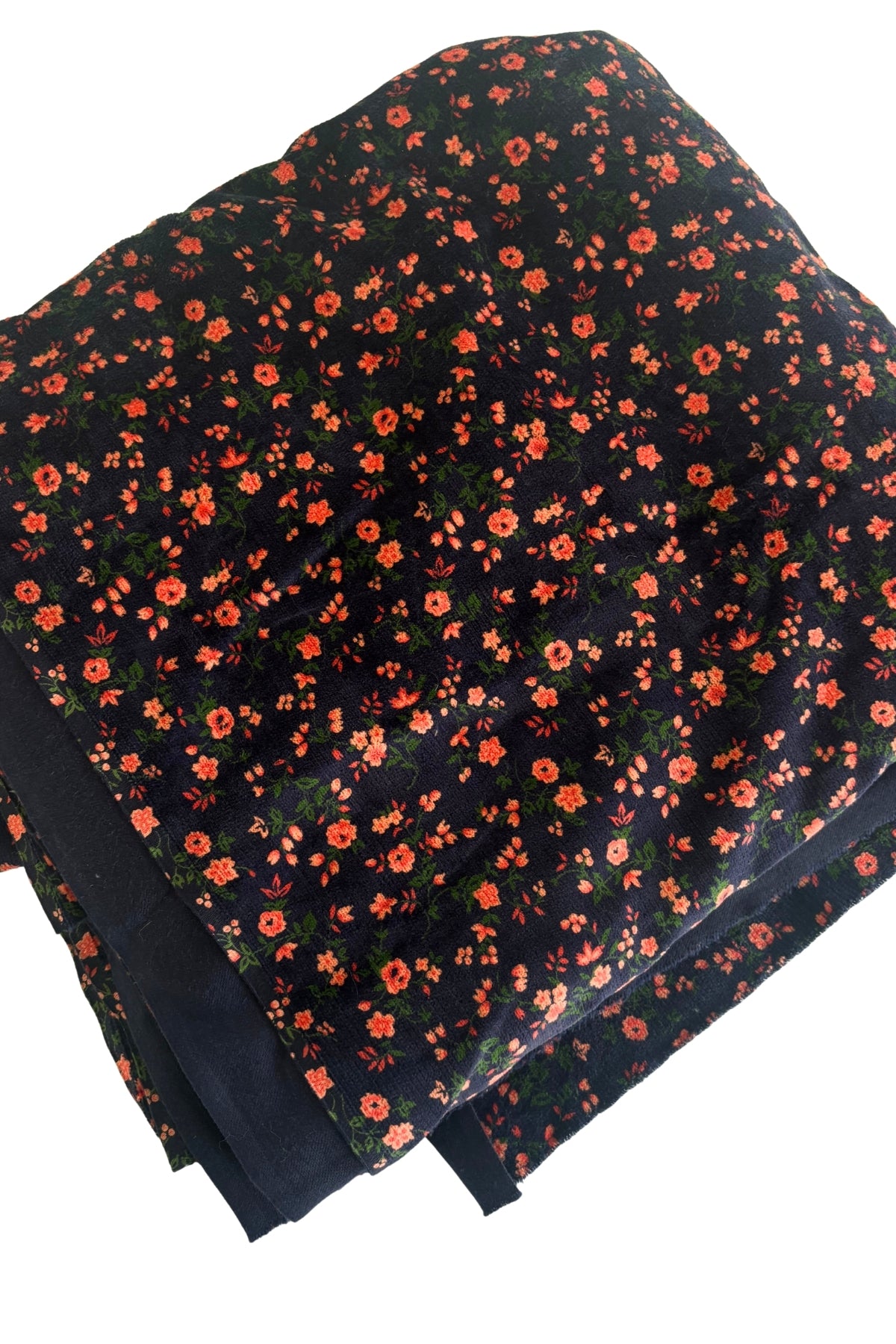 Salmon pink floral corduroy fabric .9m x 5m