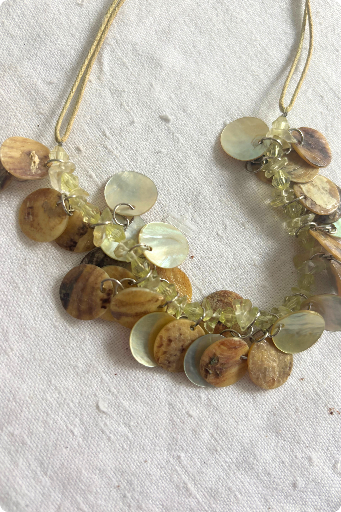 Aquamarine vibes dainty shell necklace