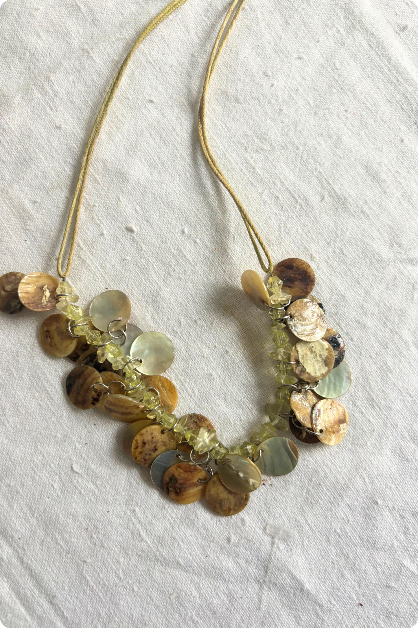 Aquamarine vibes dainty shell necklace