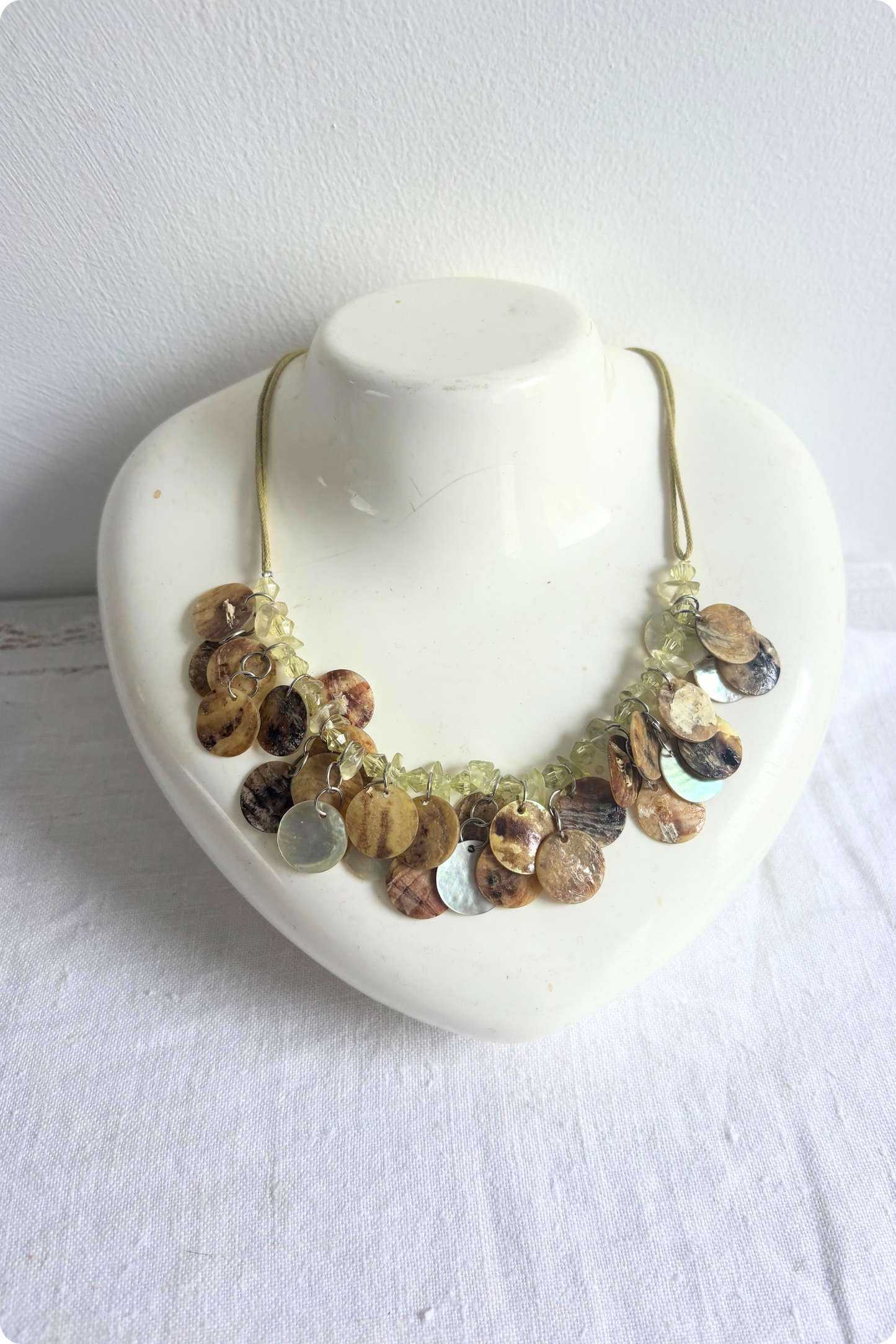 Aquamarine vibes dainty shell necklace