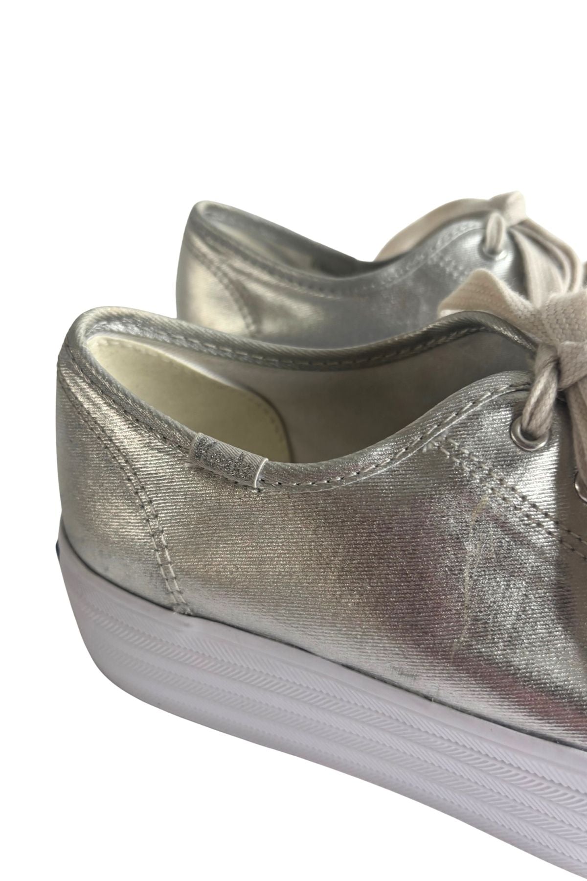 Silver platform Keds, 39