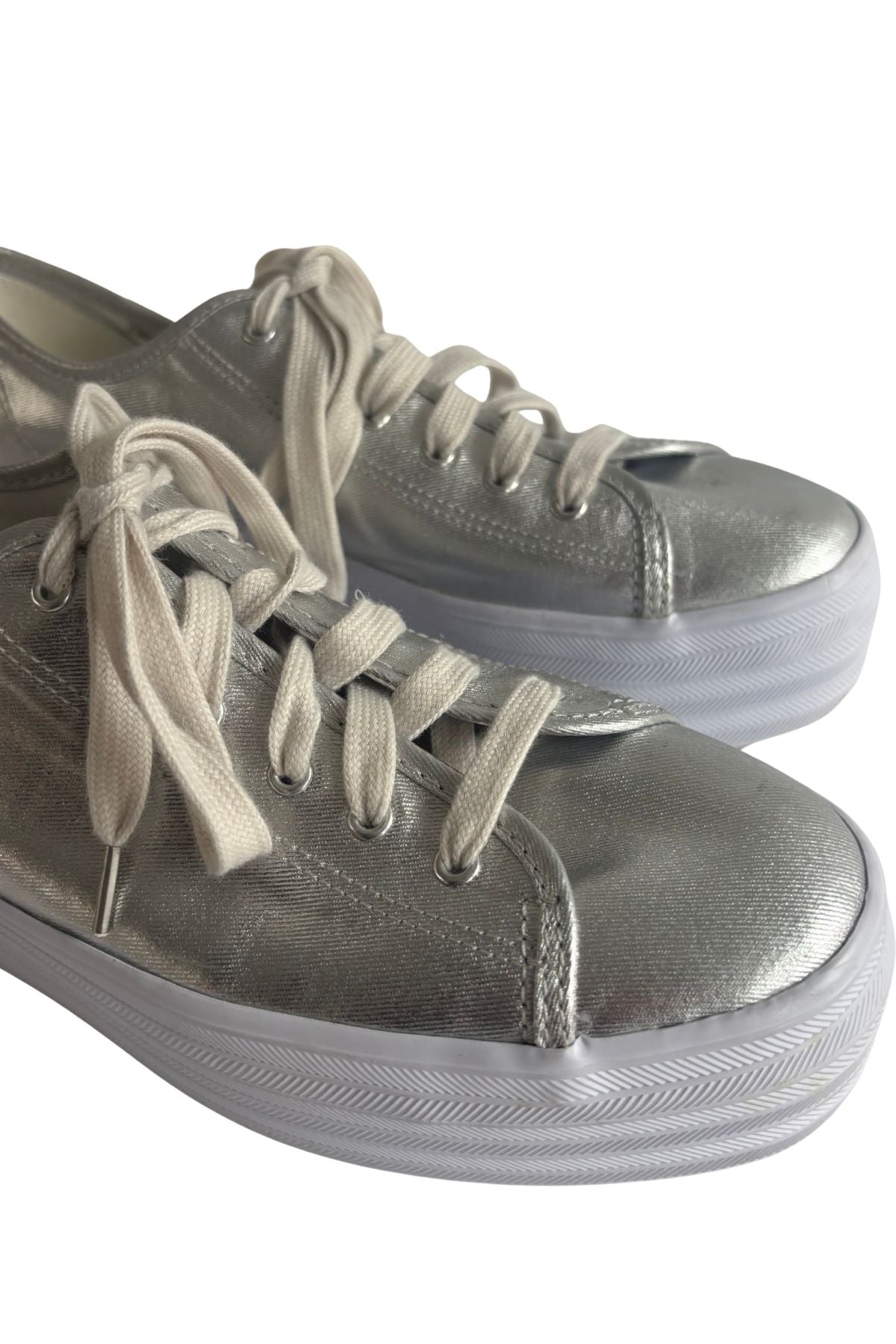 Silver platform Keds, 39