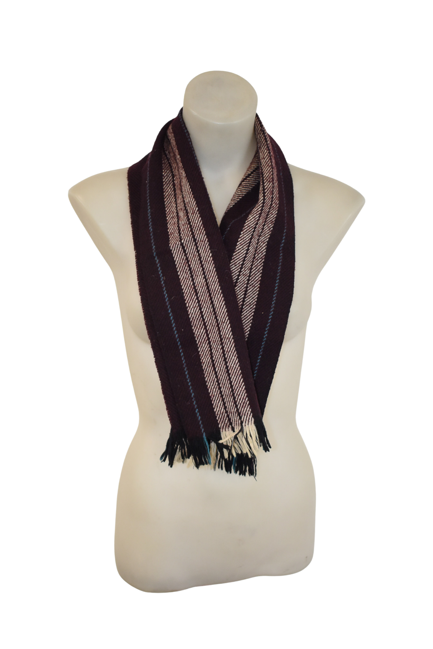 Vintage wool striped scarf
