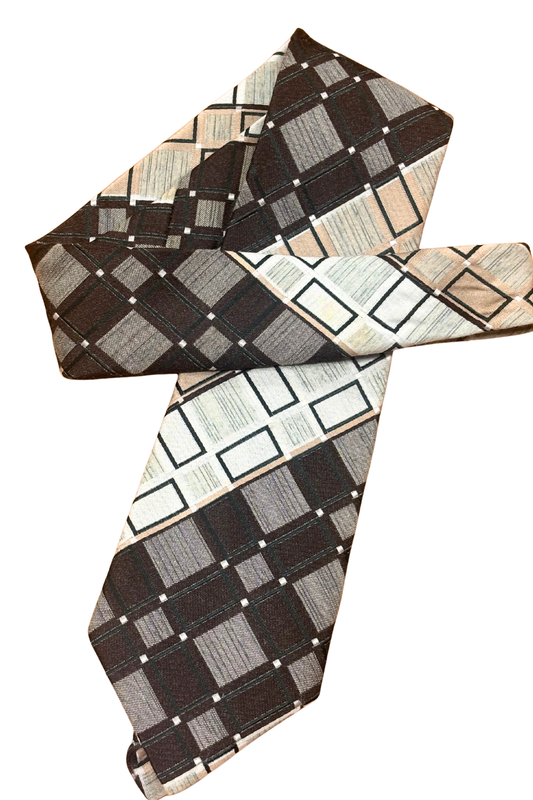 John Webster NZ made rectangular patterned tie