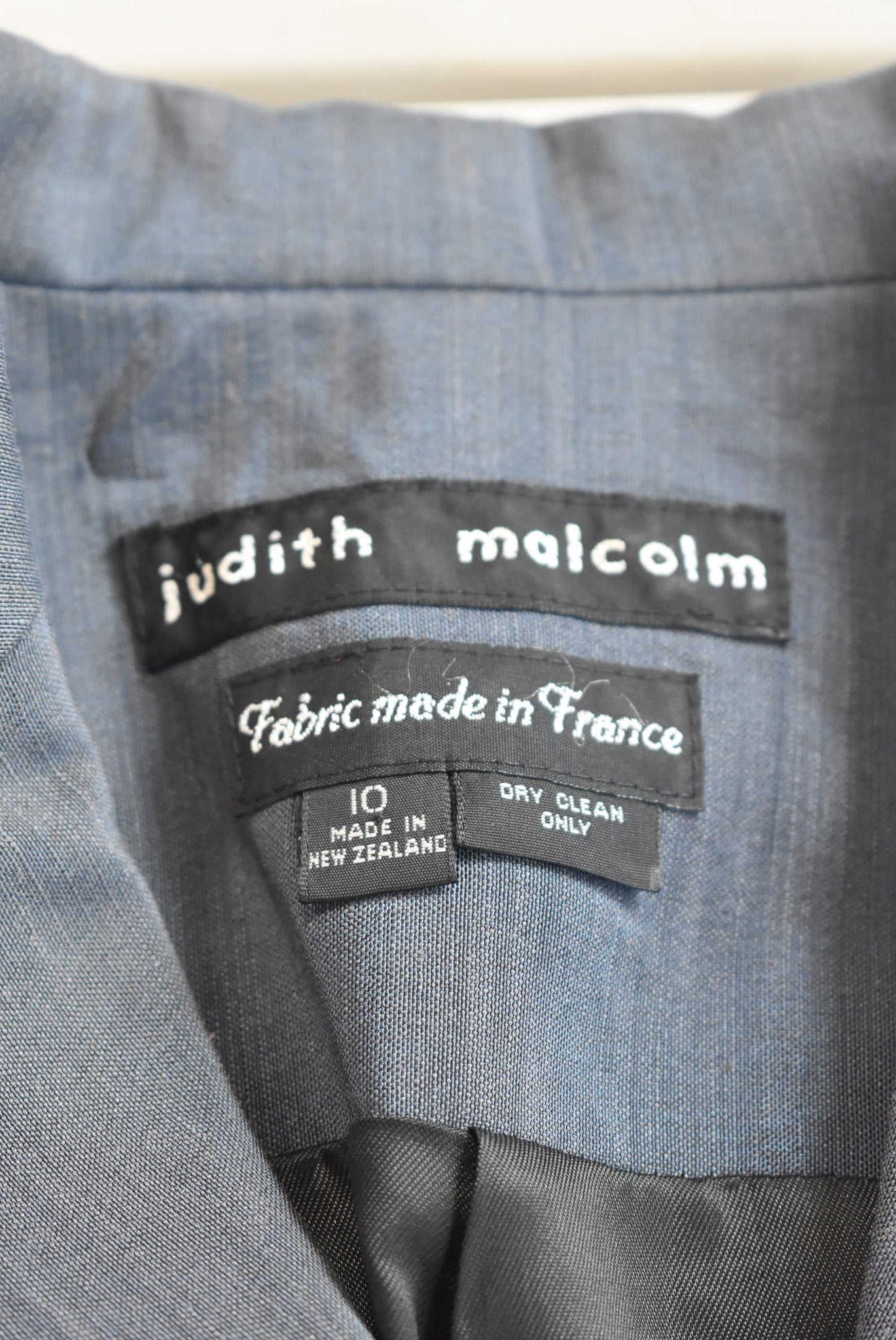 Judith Malcolm NZ made metallic blue blazer, 10