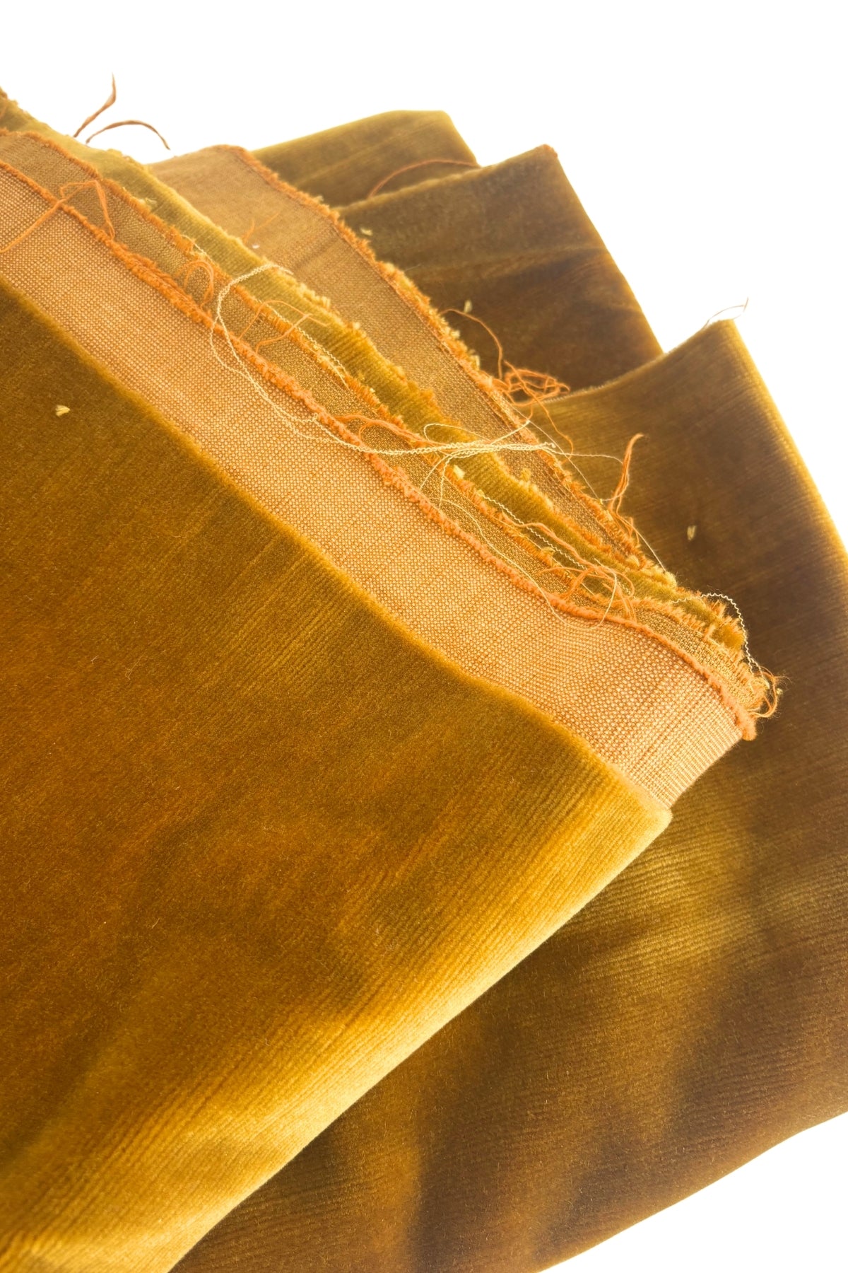 Golden corduroy fabric