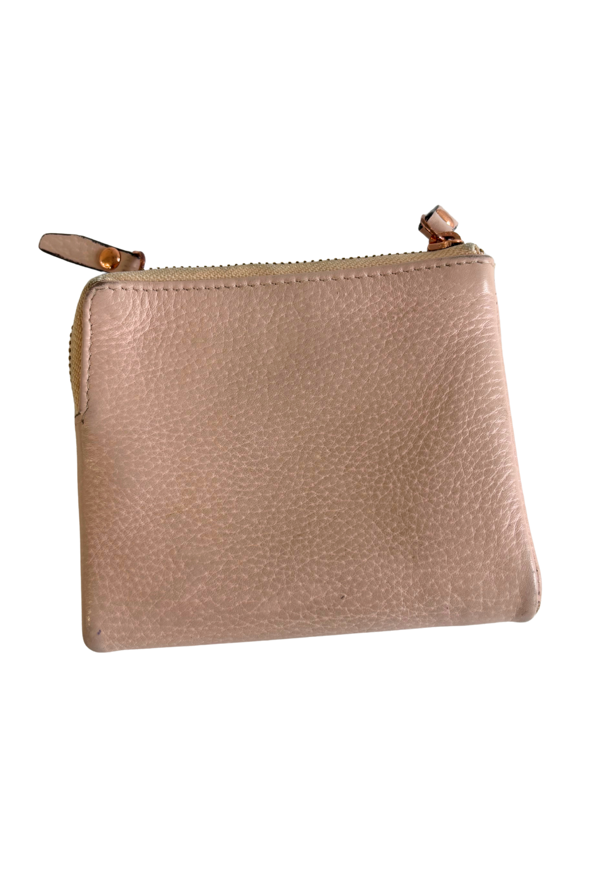 Blush pink genuine leather wallet
