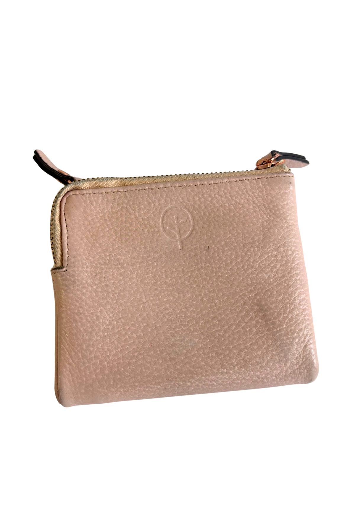 Blush pink genuine leather wallet
