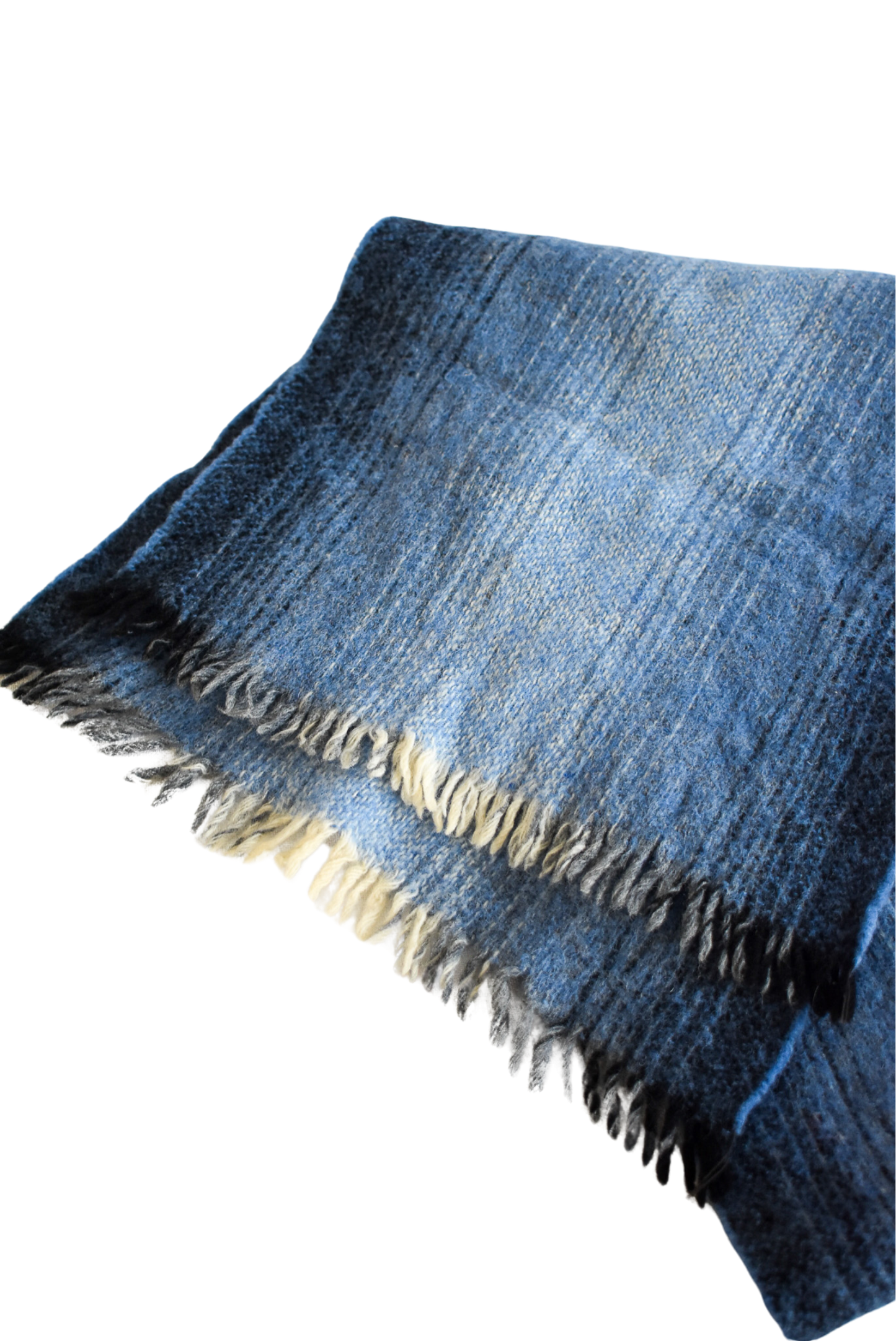 Vintage shades of blue wool scarf