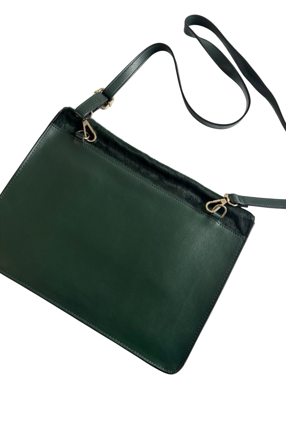 Kelly Brown Designer Green Leather Handbag